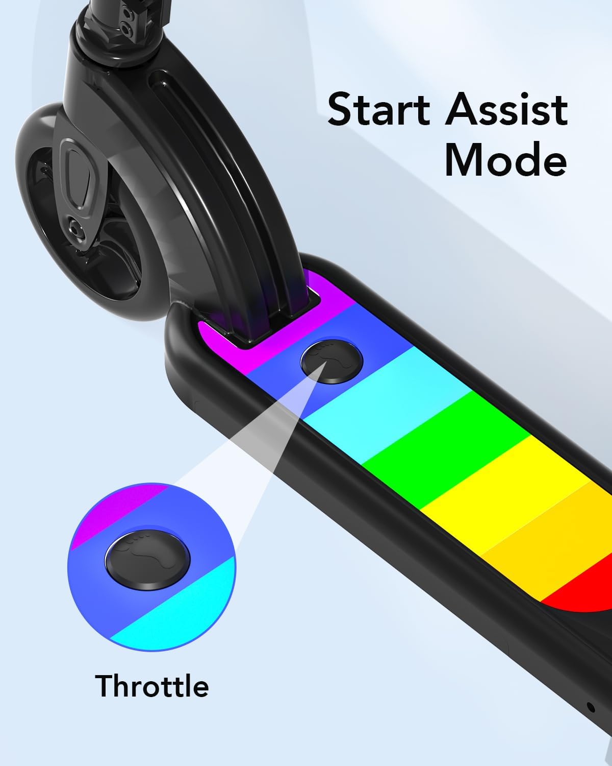 e-scooter for kids ANHAO E9 start assist mode