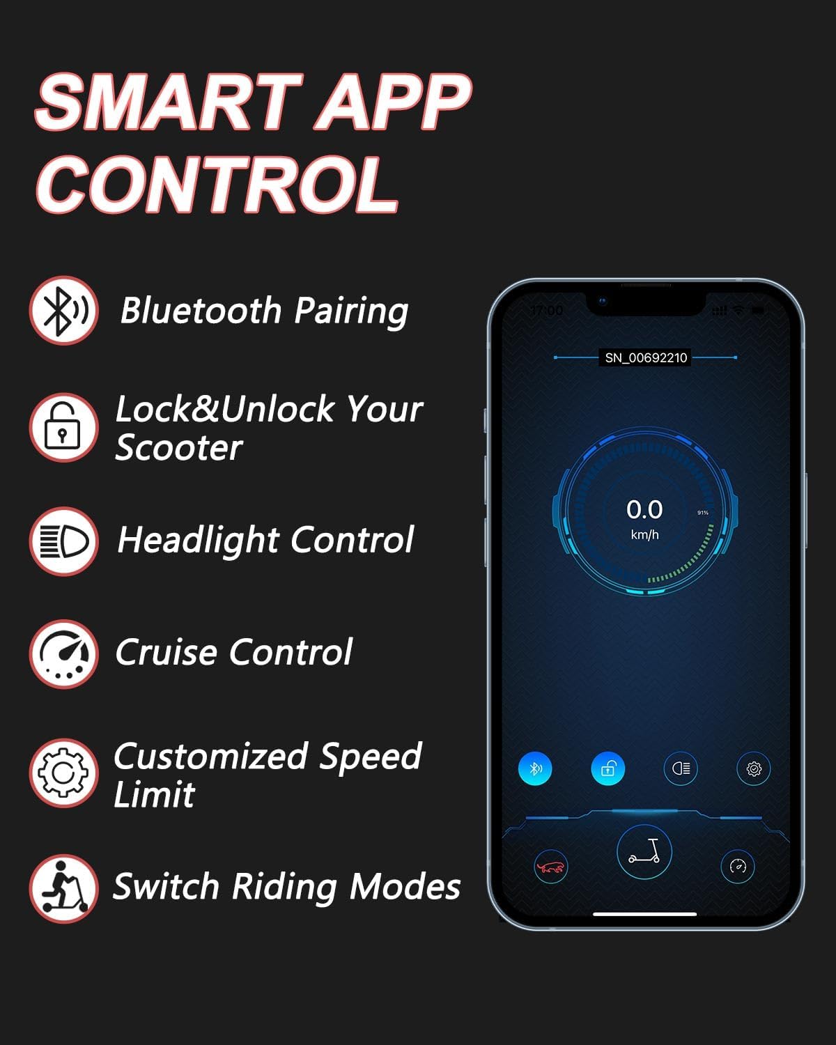 electric scooter NAVIC T5 Pro smart app control