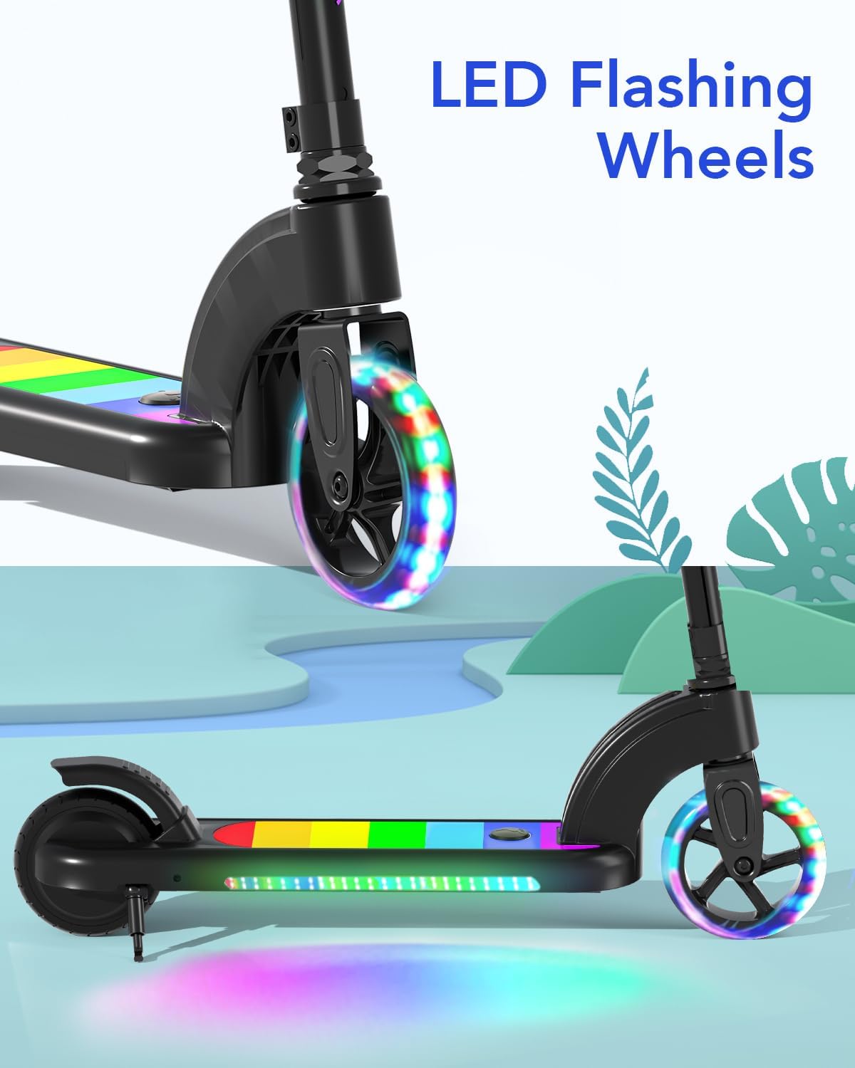 e-scooter for kids ANHAO E9 LED Flashing wheels