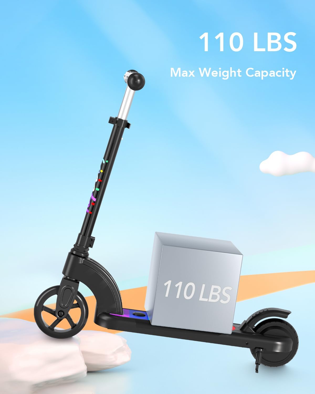 e-scooter for kids ANHAO E9 max capacity 110 lbs