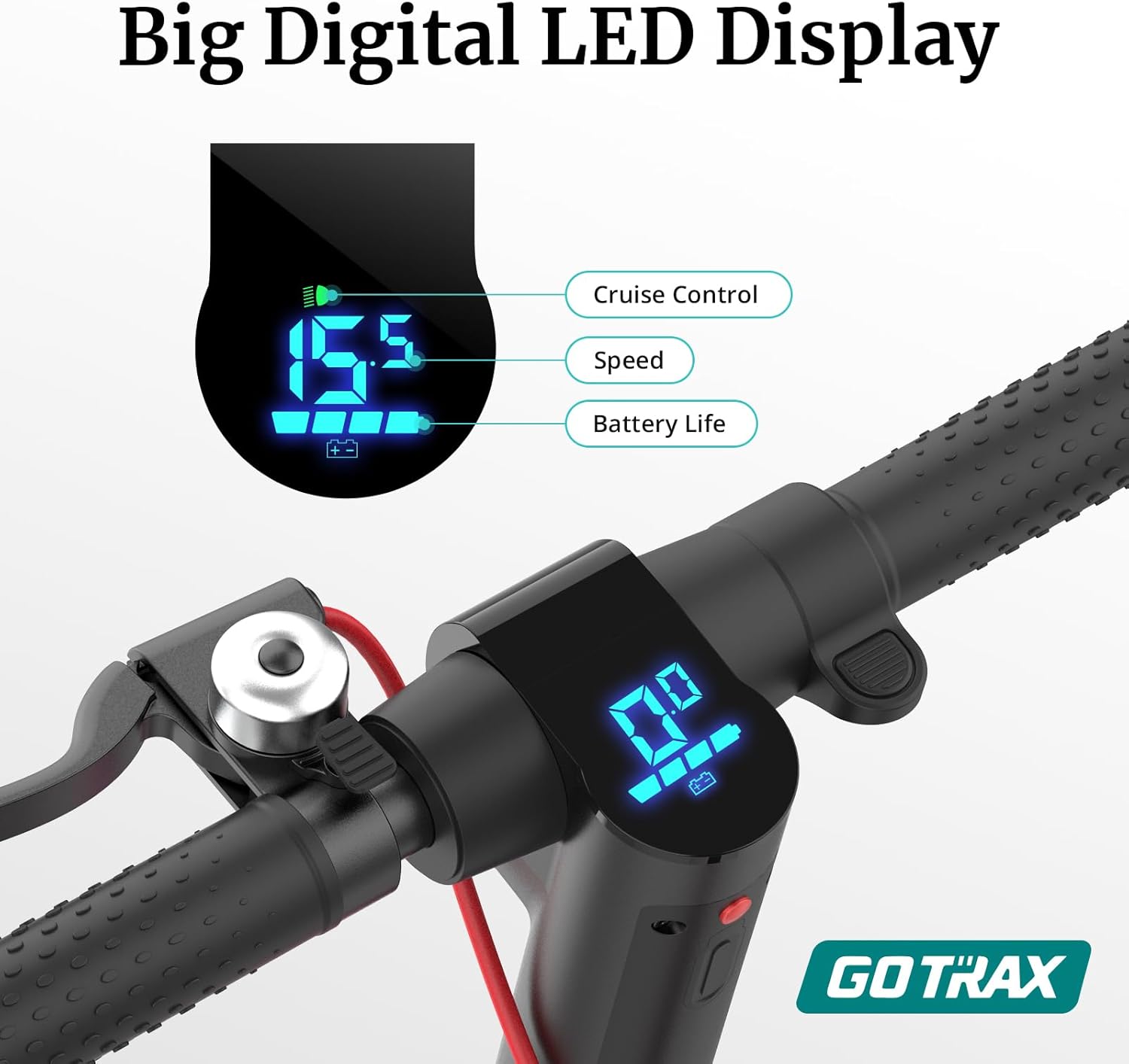 electric scooter Gotrax XR Ultra big Digital LED Display