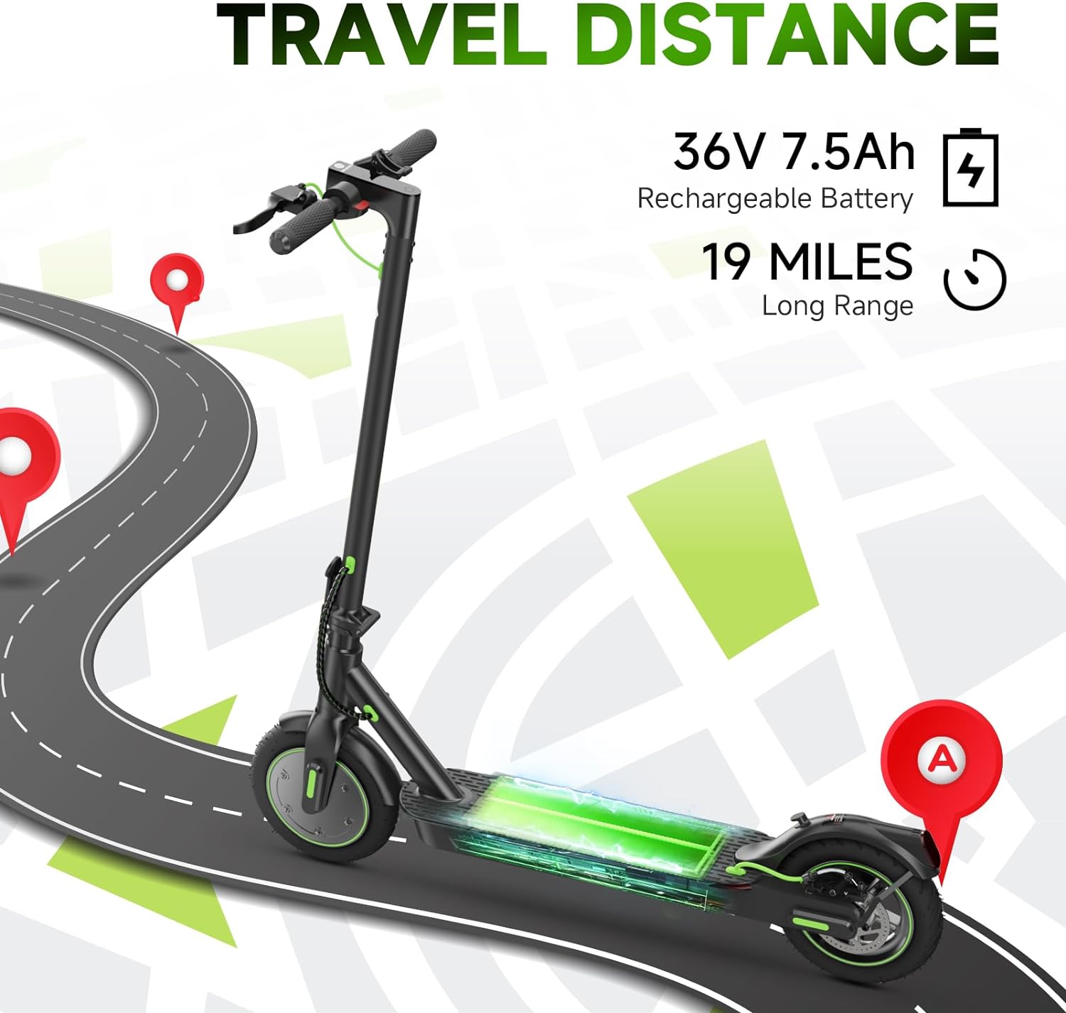 electric scooter ISINWHEEL S9 Pro travel distance 19 miles