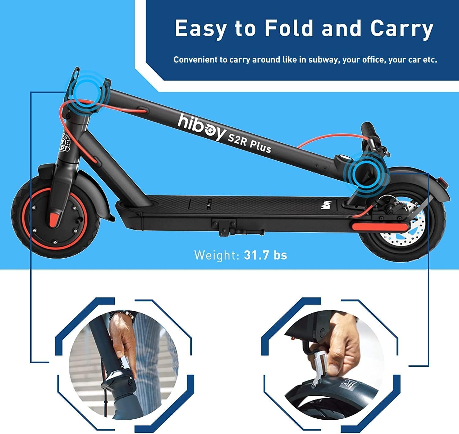 electric scooter Hiboy S2R Plus easy to fold and carry