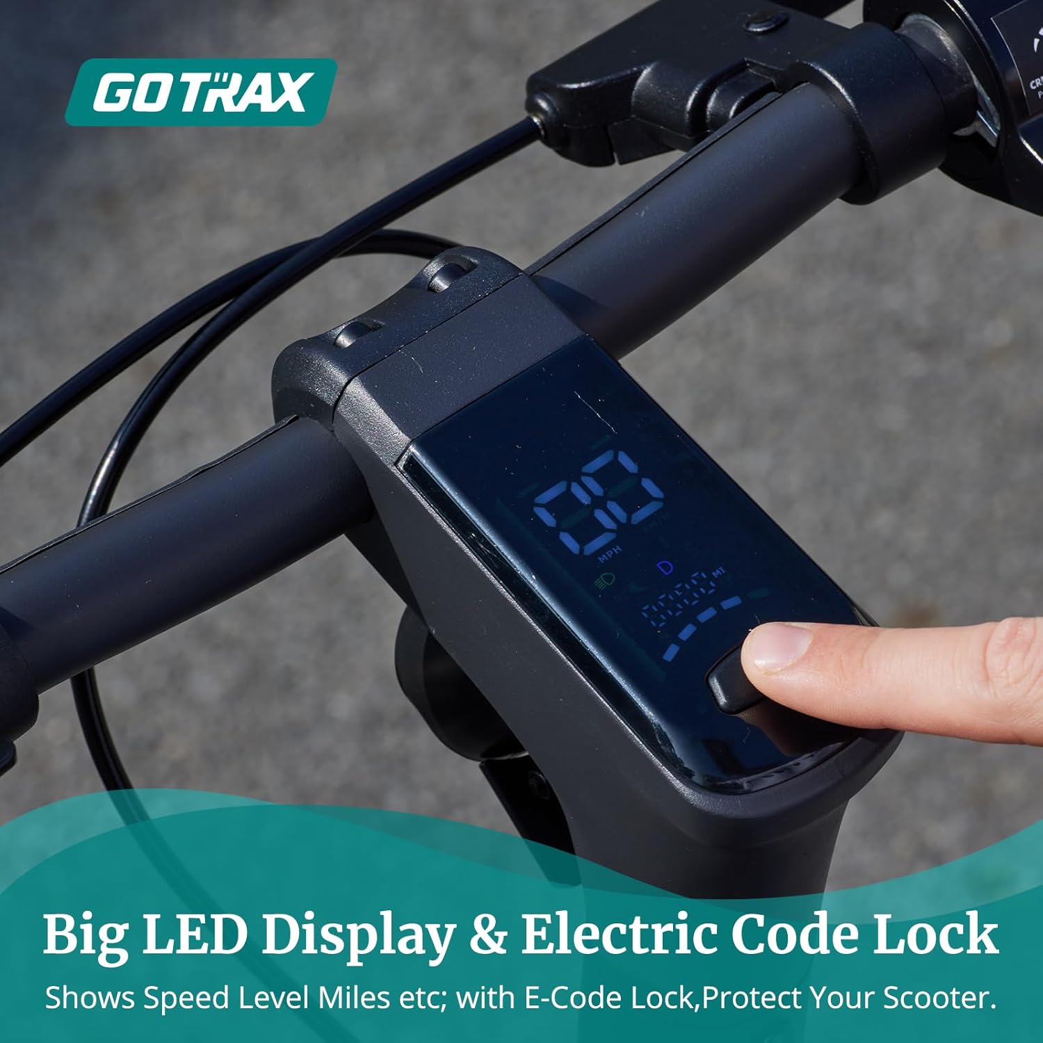 electric scooter Gotrax ECLIPSE big LED Display and electric code lock