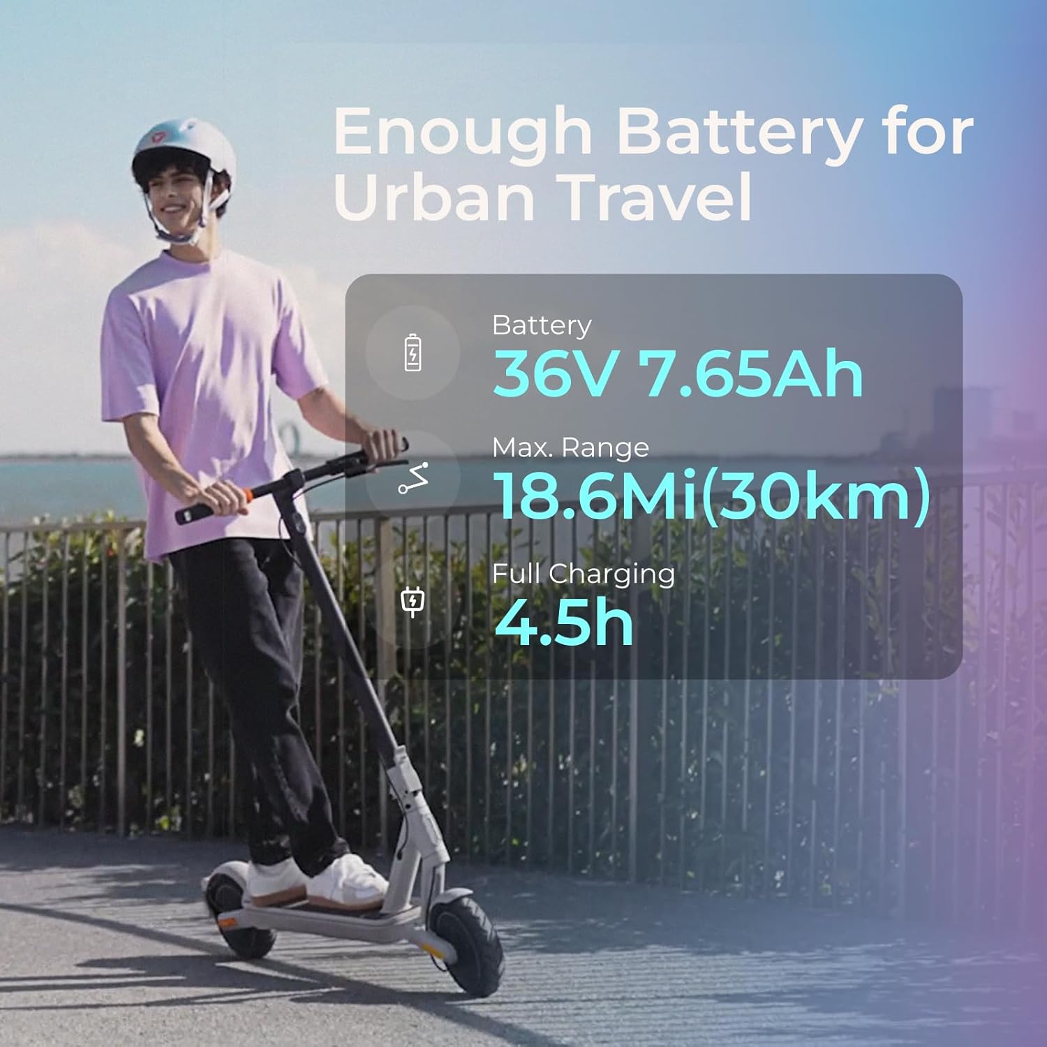 kick electric scooter YADEA Elite X3 large battery for urban travel, 4.5 hours charging