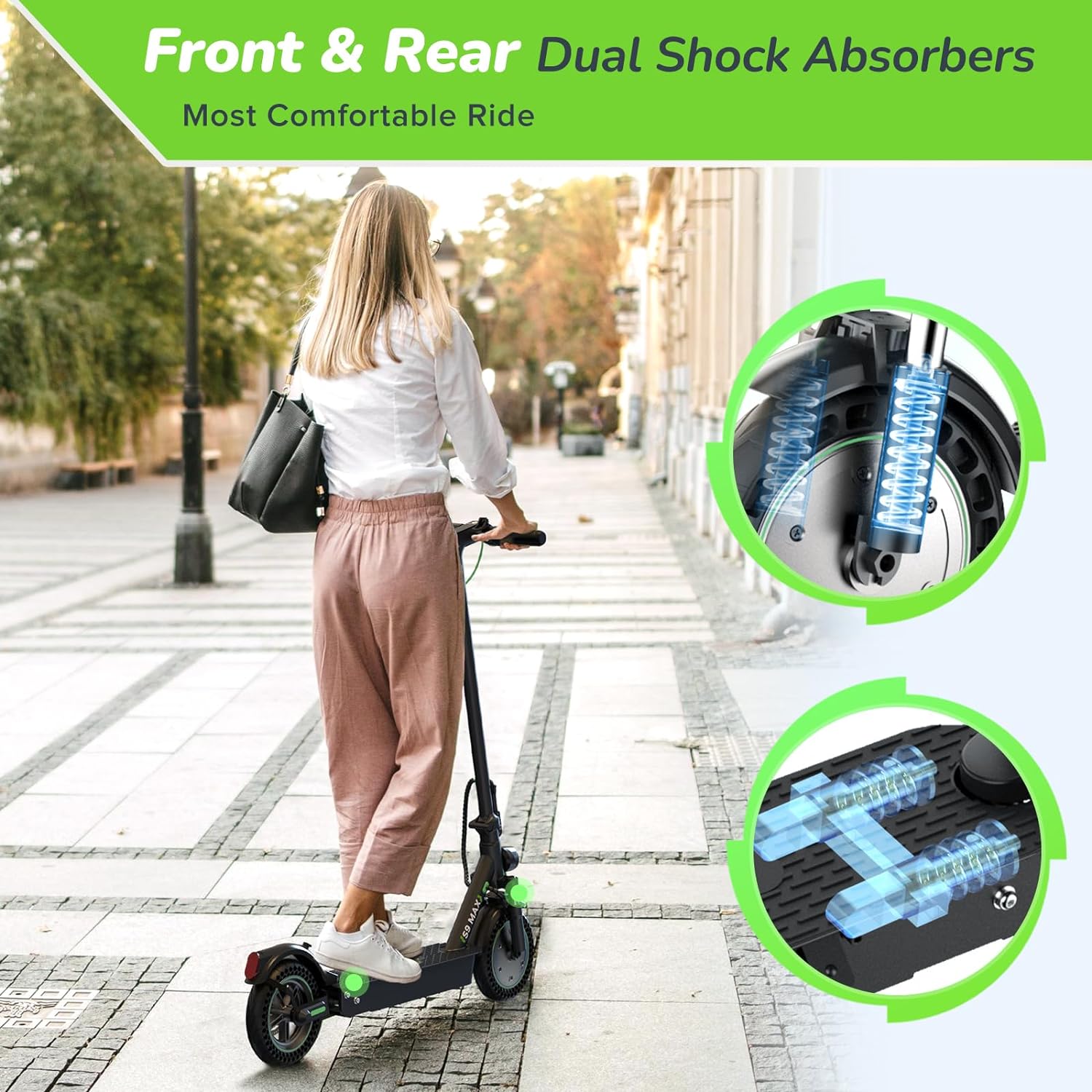 electric scooter ISINWHEEL S9 MAX dual shock absorbers