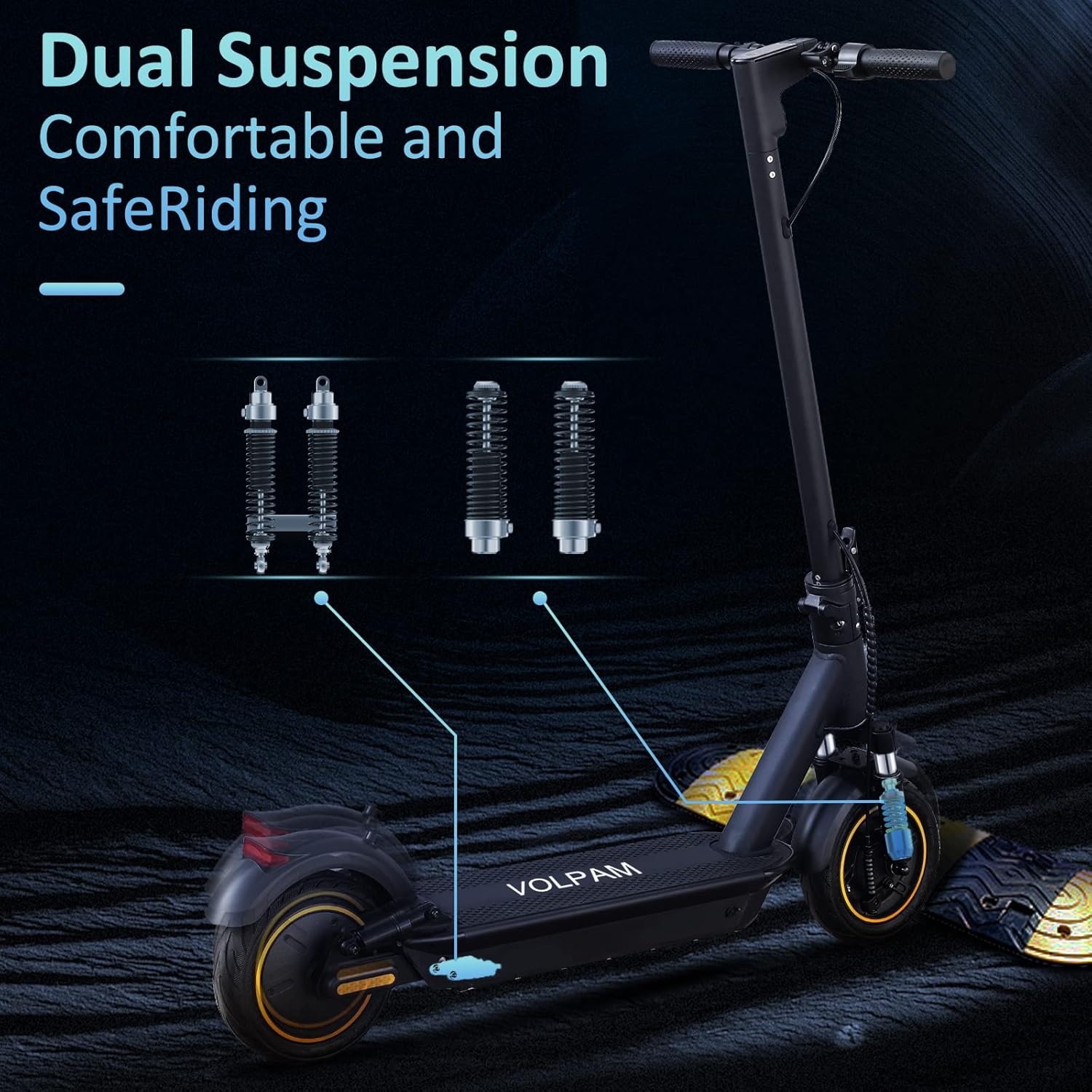 kick electric scooter VOLPAM SP01 dual suspension