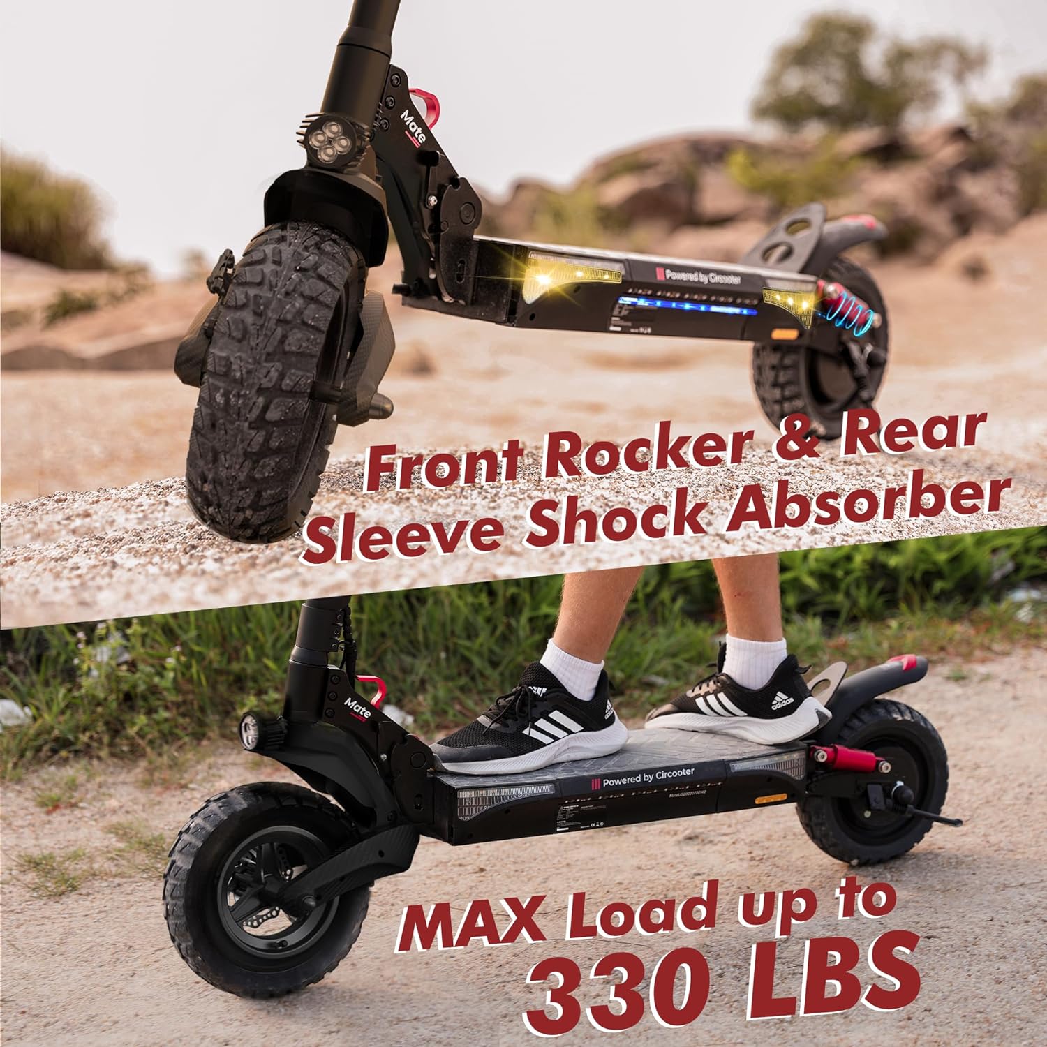 off-road electric scooter Circooter Mate max load up to 330 lbs