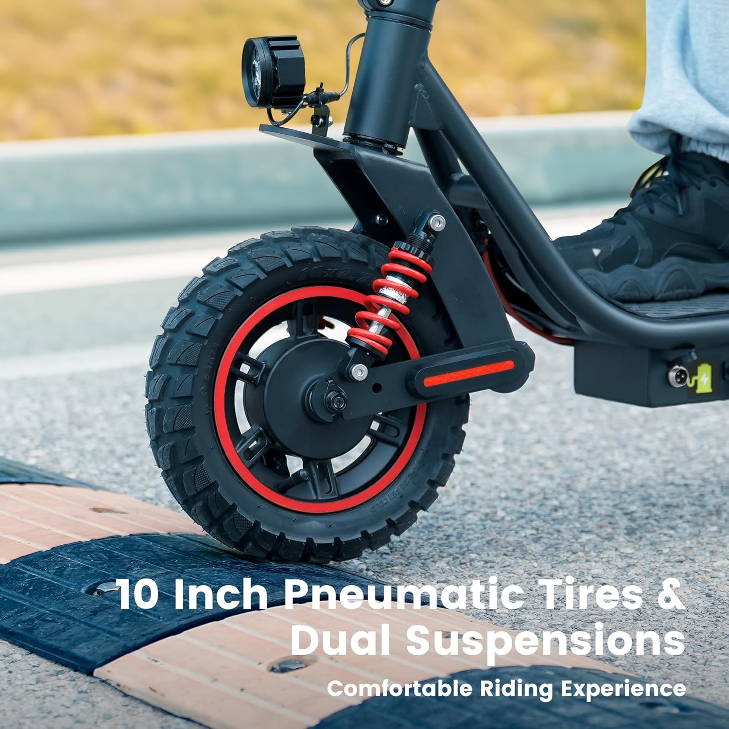 off-road electric scooter iScooter i10 Pro dual suspension, pneumatic tires