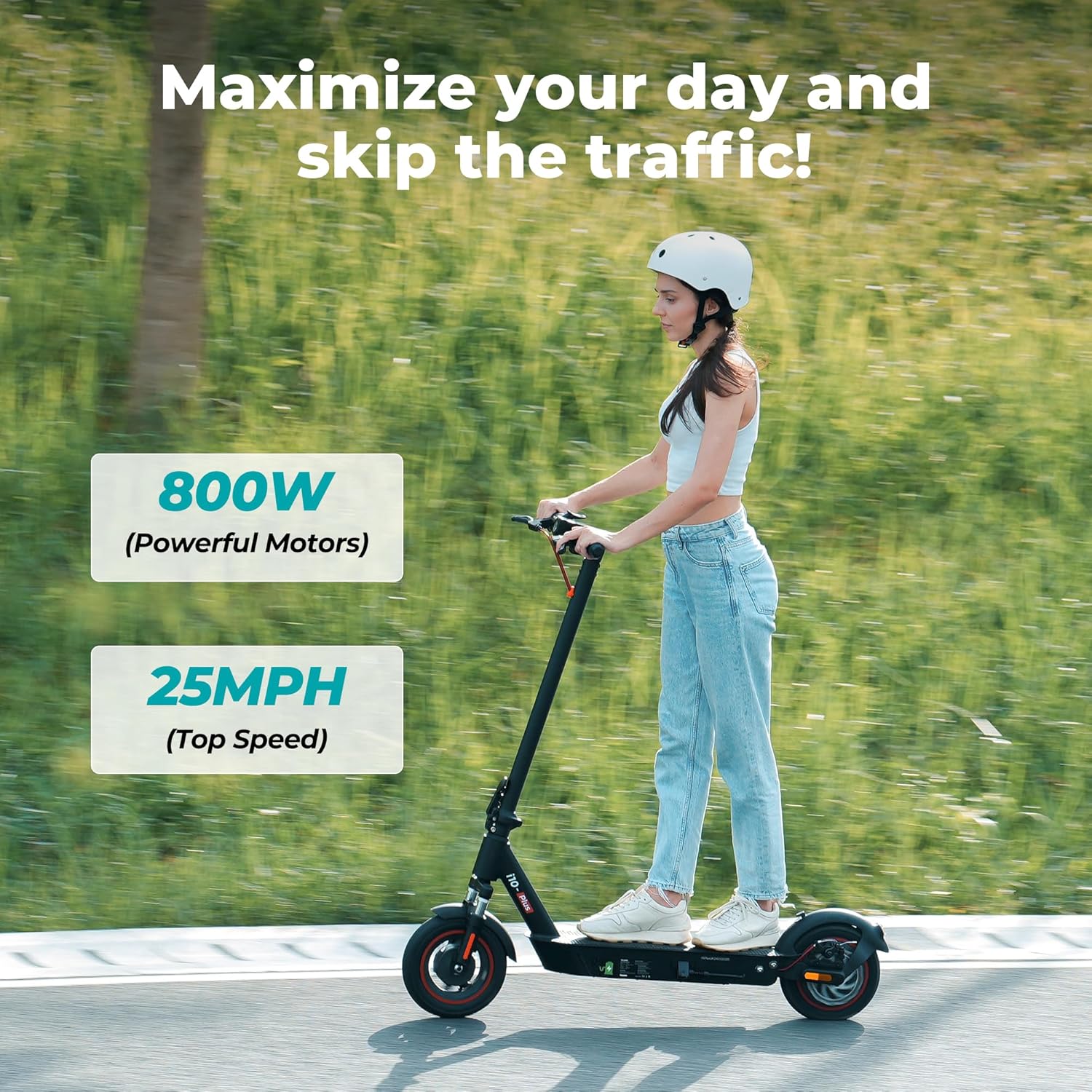 electric scooter iScooter i10 Plus motor 800W and 25 MPH speed