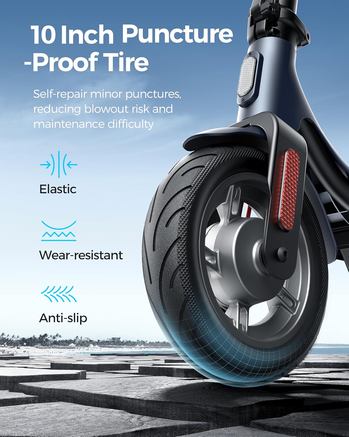 electric scooter MEGAWHEELS A6L ECO puncture proof tire