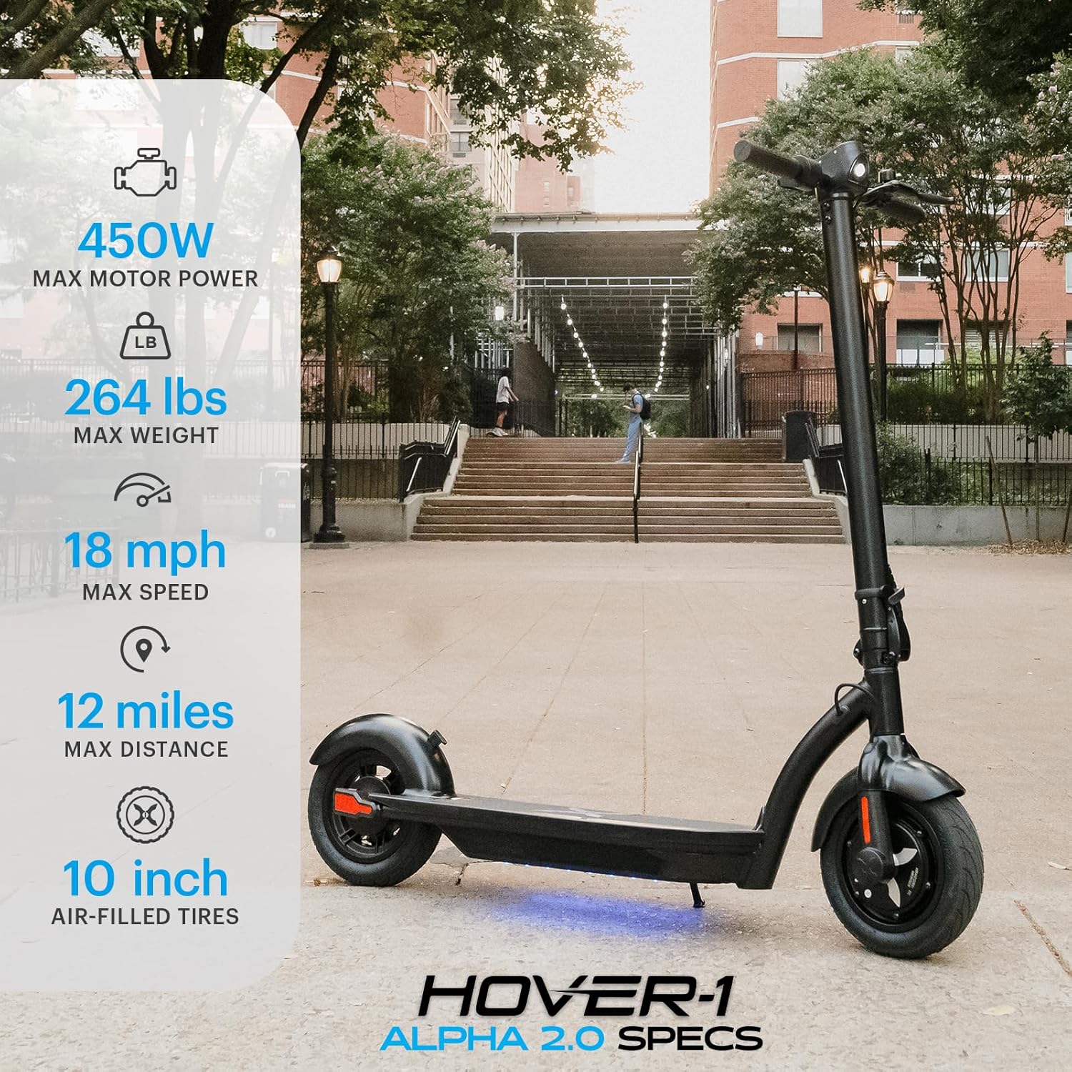 electric scooter Hover-1 ALPHA 2.0 motor 450W, 18 mph speed, 12 miles distance