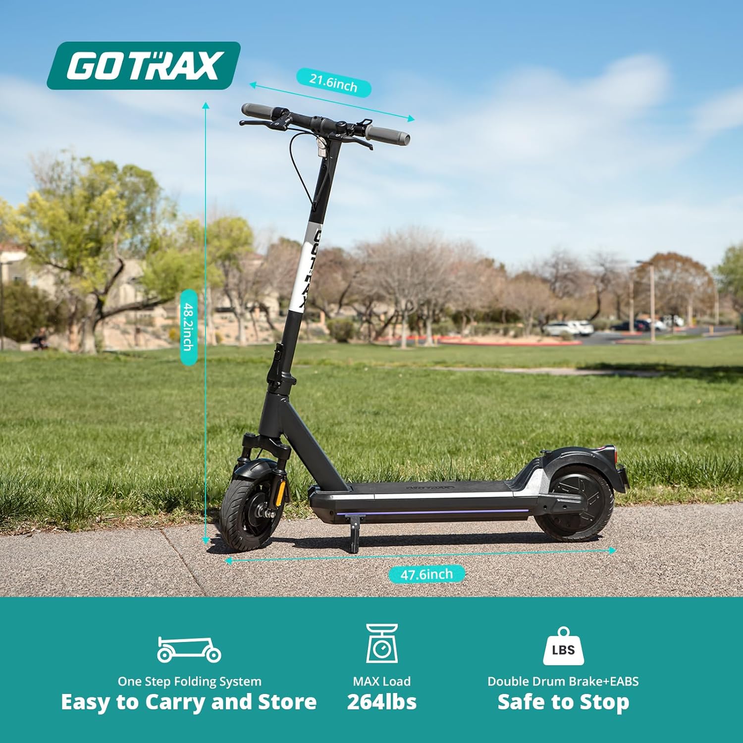 electric scooter Gotrax ECLIPSE product dimensions and weight limits