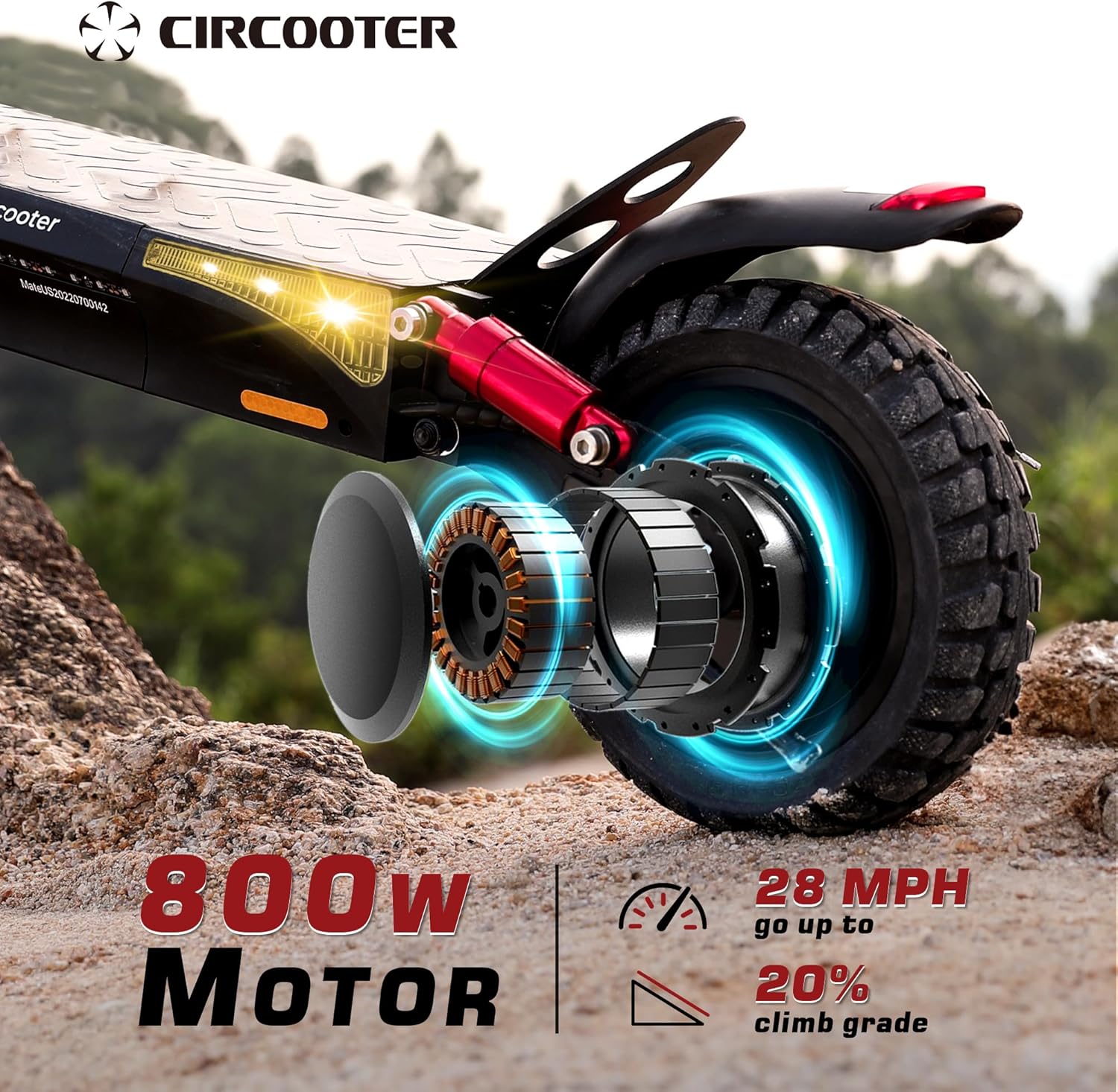 off-road electric scooter Circooter Mate motor 800W and 20% climb grade