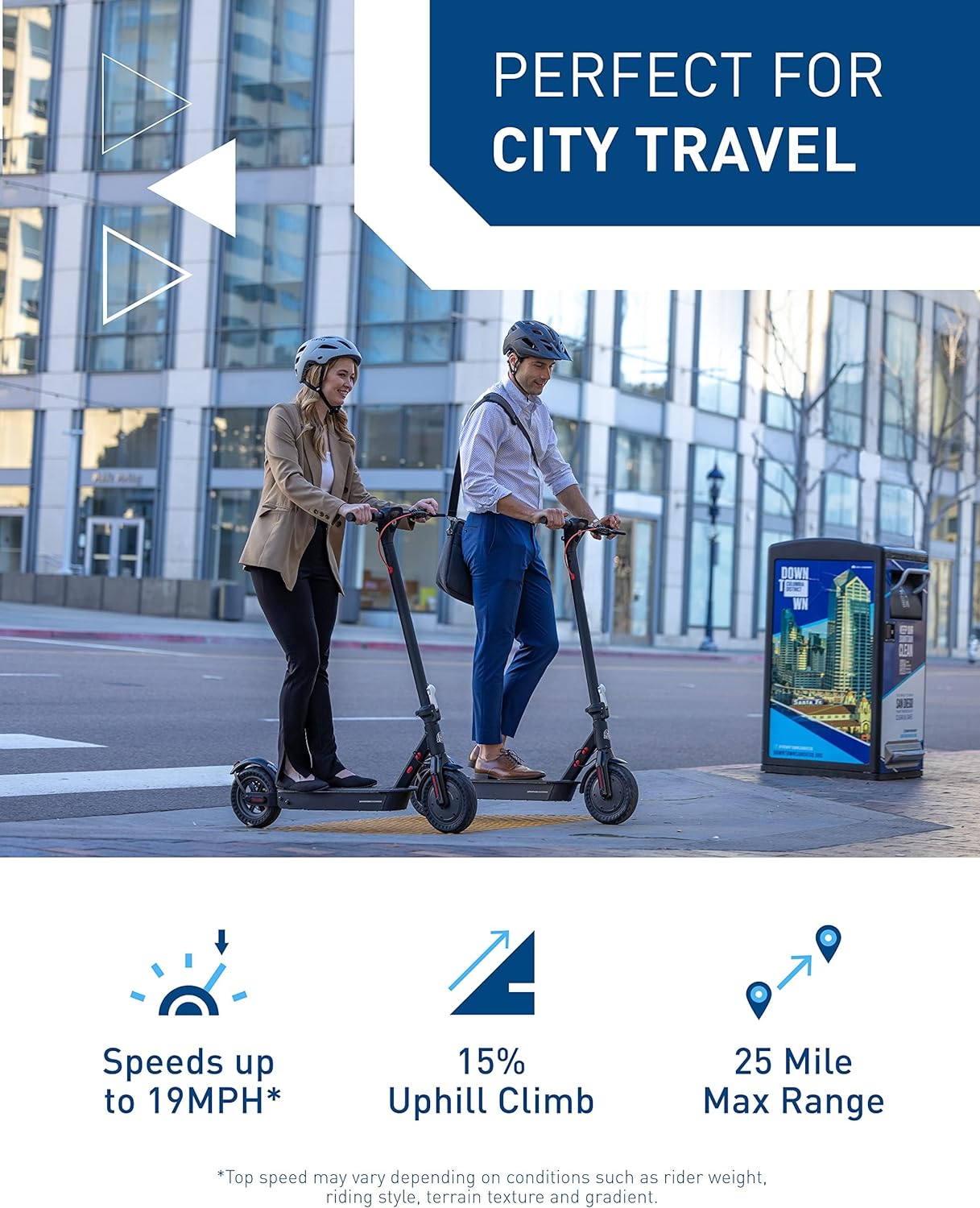 electric scooter Hiboy KS4 Pro speed 19 mph and 25 miles range