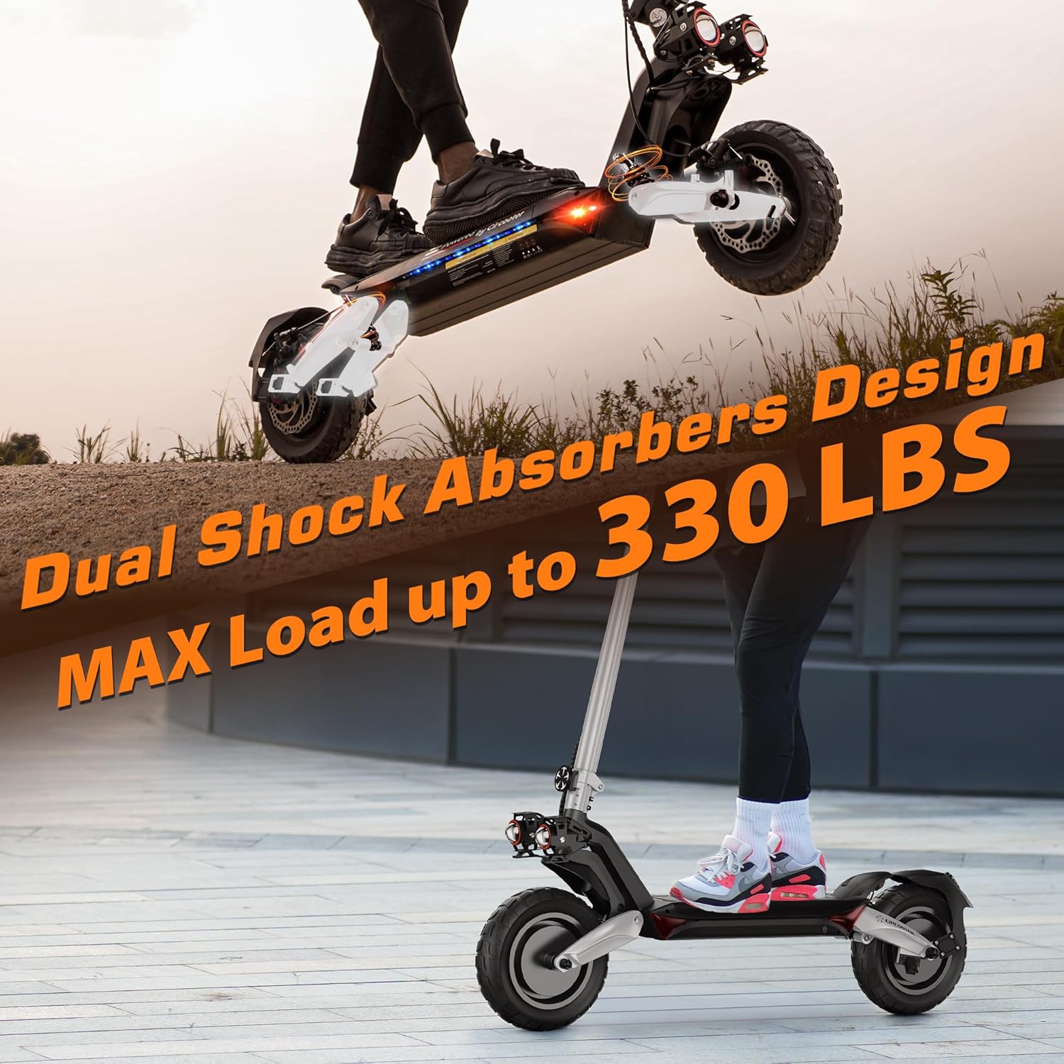 off-road electric scooter Circooter Raptor Pro max load up to 330 lbs