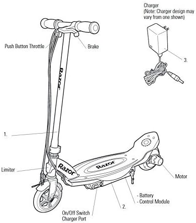 Electric scooter for kids Razor E90 product specs