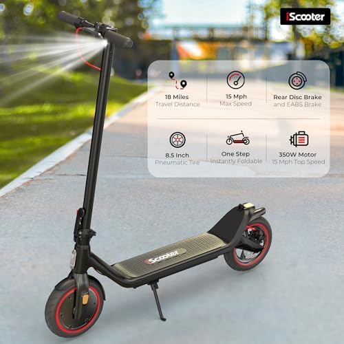 electric scooter iscooter i8l 350W motor, 18 miles ride, 15 mph speed and dual disc brake