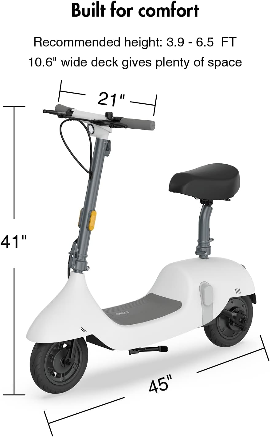 electric scooter with seat okai ea10 product dimensions