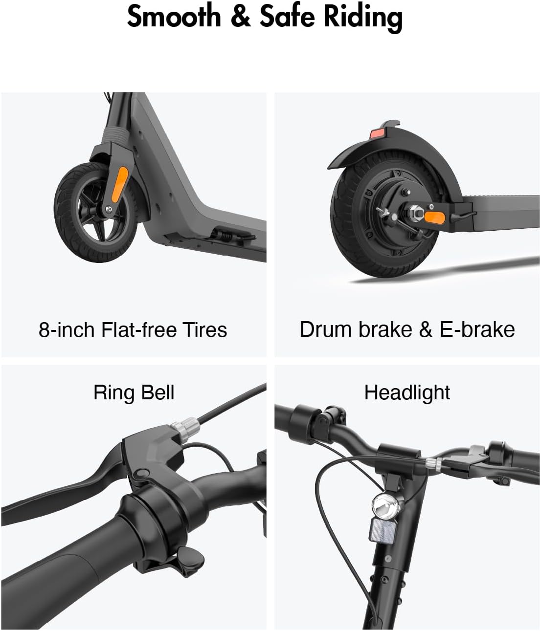 electric scooter okai es51 drum and e-brake, headlight, ring bell