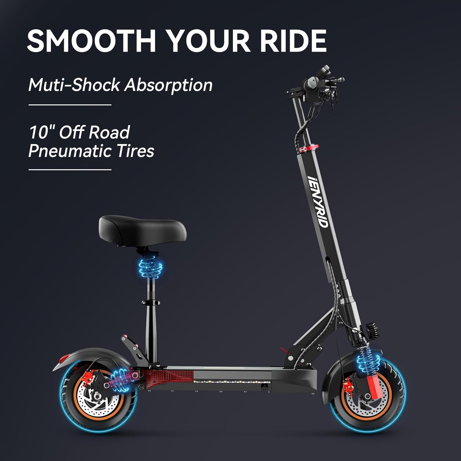 off-road electric scooter iENYRID M4 10-inch offroad pneumatic tires