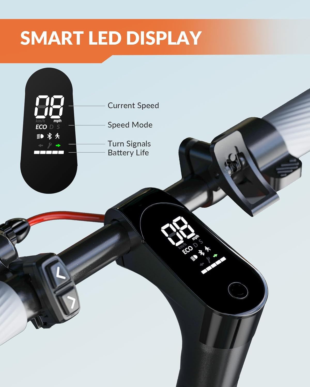 electric scooter 5th wheel v20 pro smart LED display