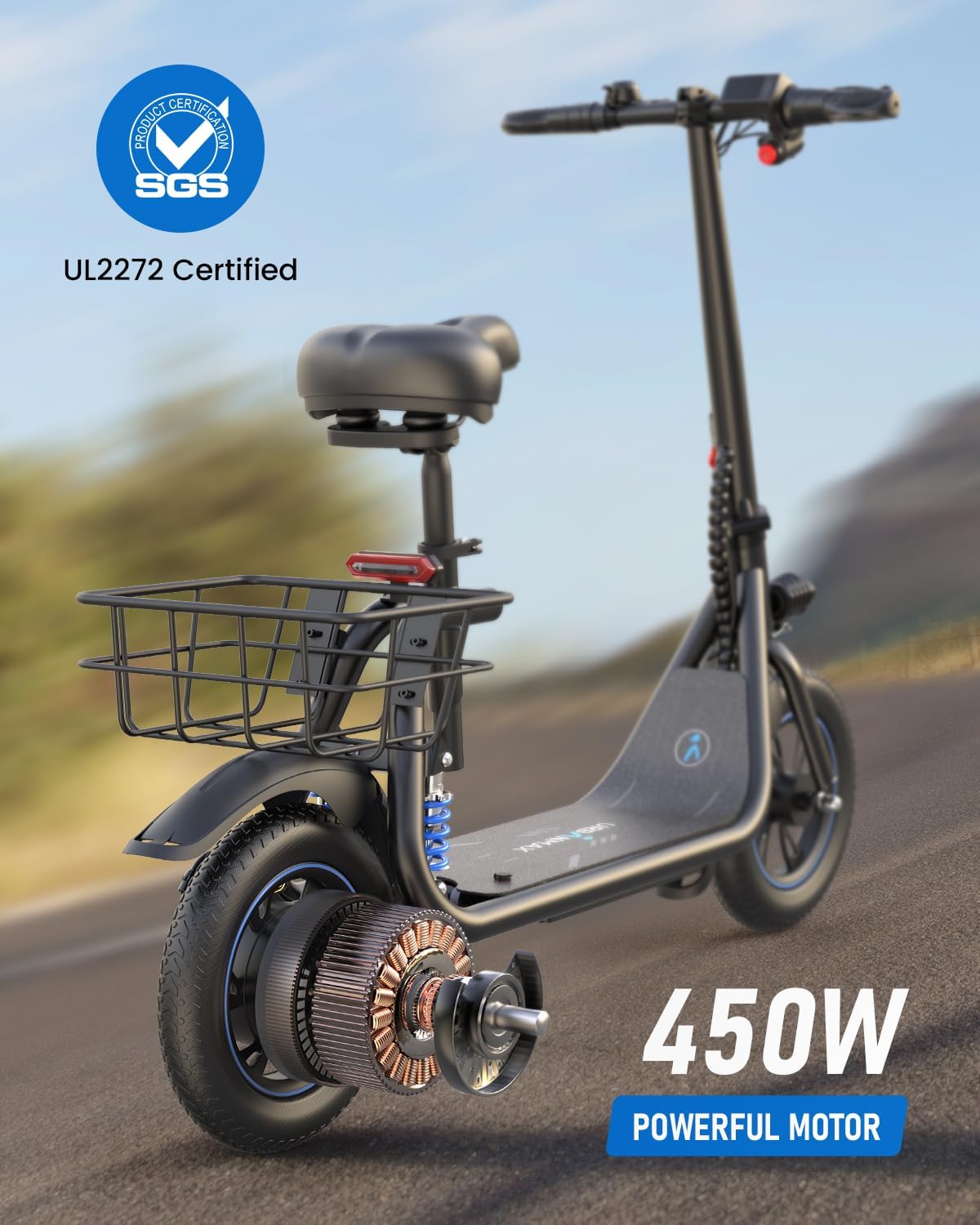 electric scooter with seat urbanmax C1 Pro 450W motor