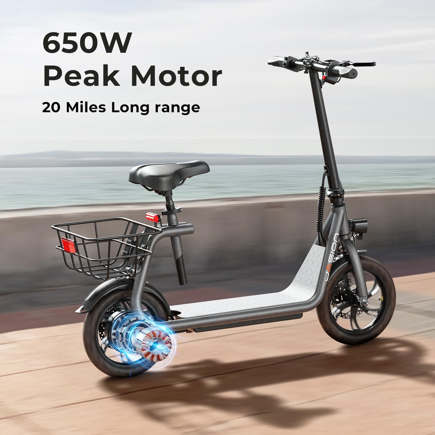 electric scooter with seat jasion js3 650W peak motor