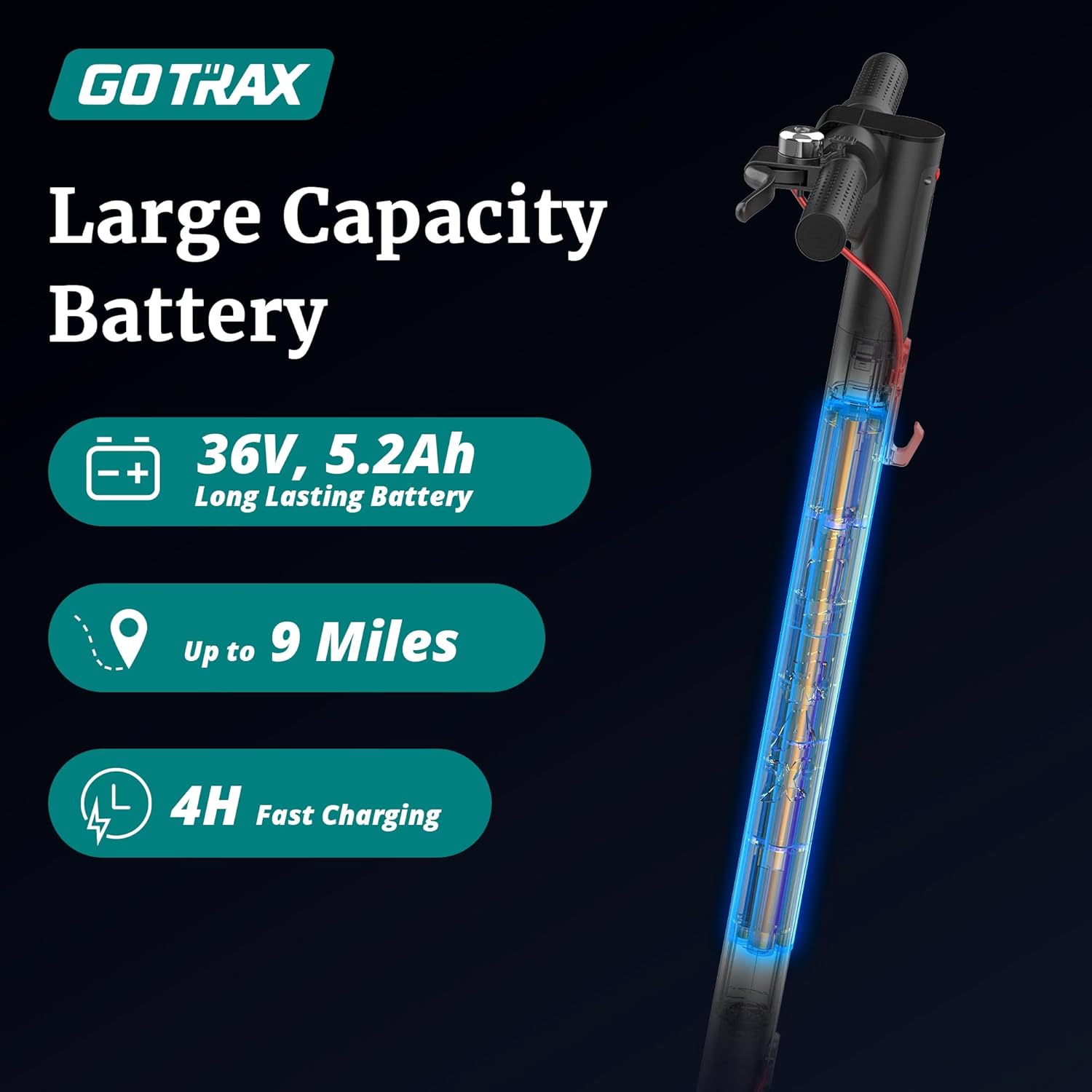 electric scooter gotrax gxl v2 large battery capacity