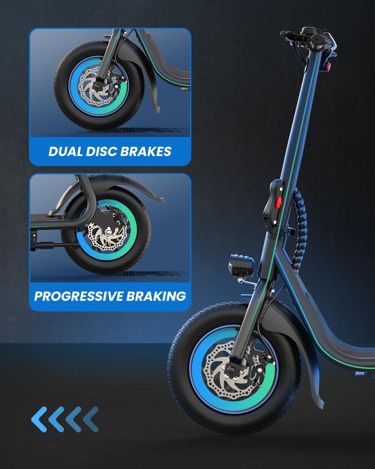 electric scooter with seat urbanmax C1 dual disk brakes