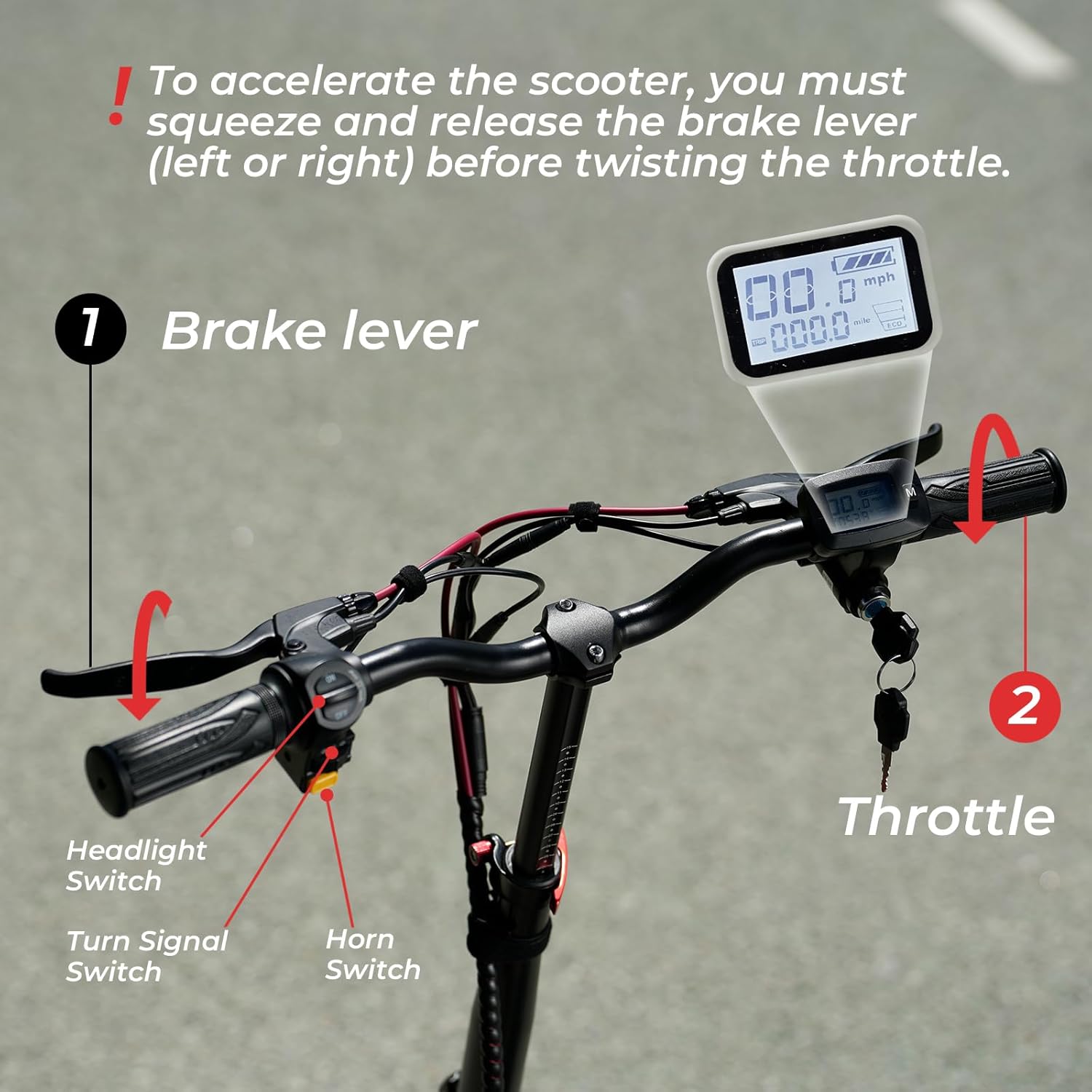 electric scooter iScooter i14 with seat digital display and handlebar panel