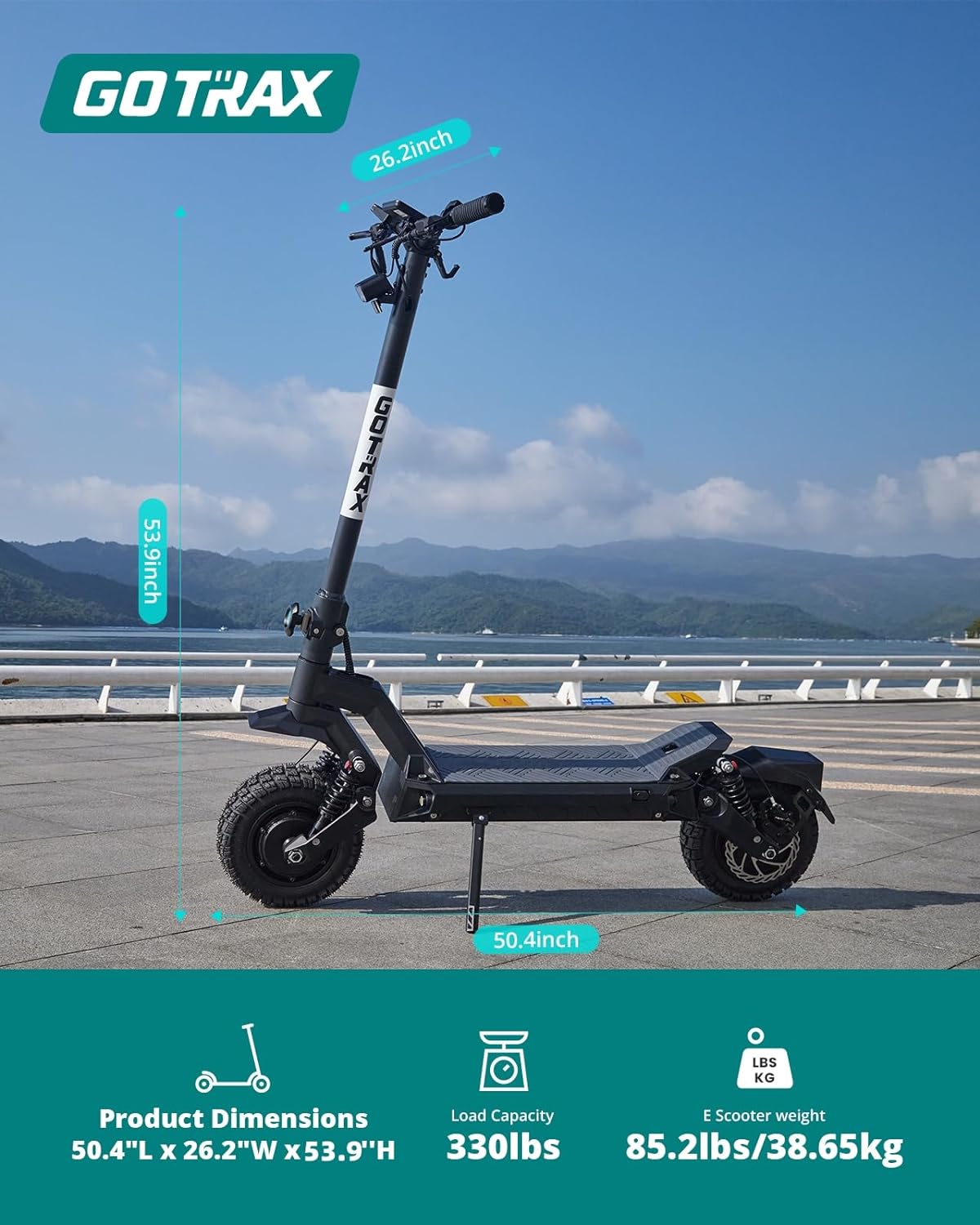 off-road electric scooter gotrax g4 odyssey product dimensions