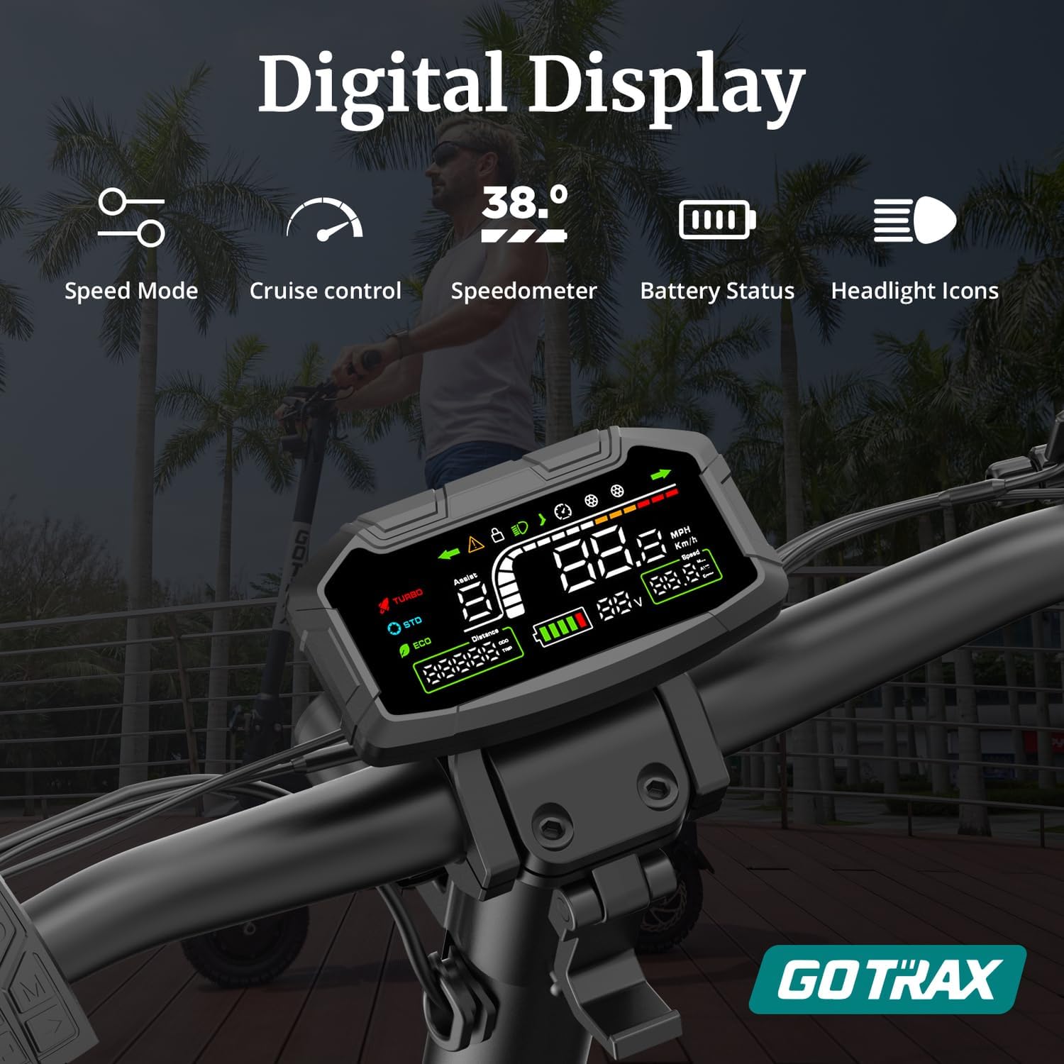 off-road electric scooter gotrax g4 odyssey digital display