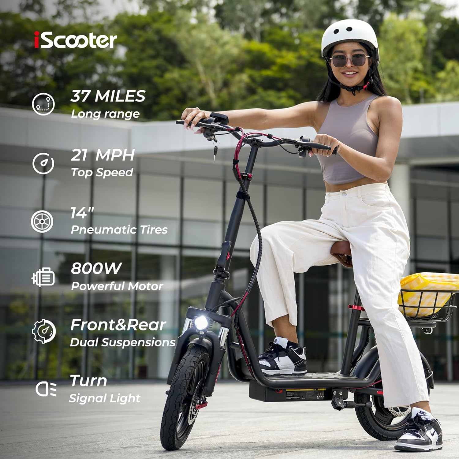 electric scooter iScooter i14 with seat core features