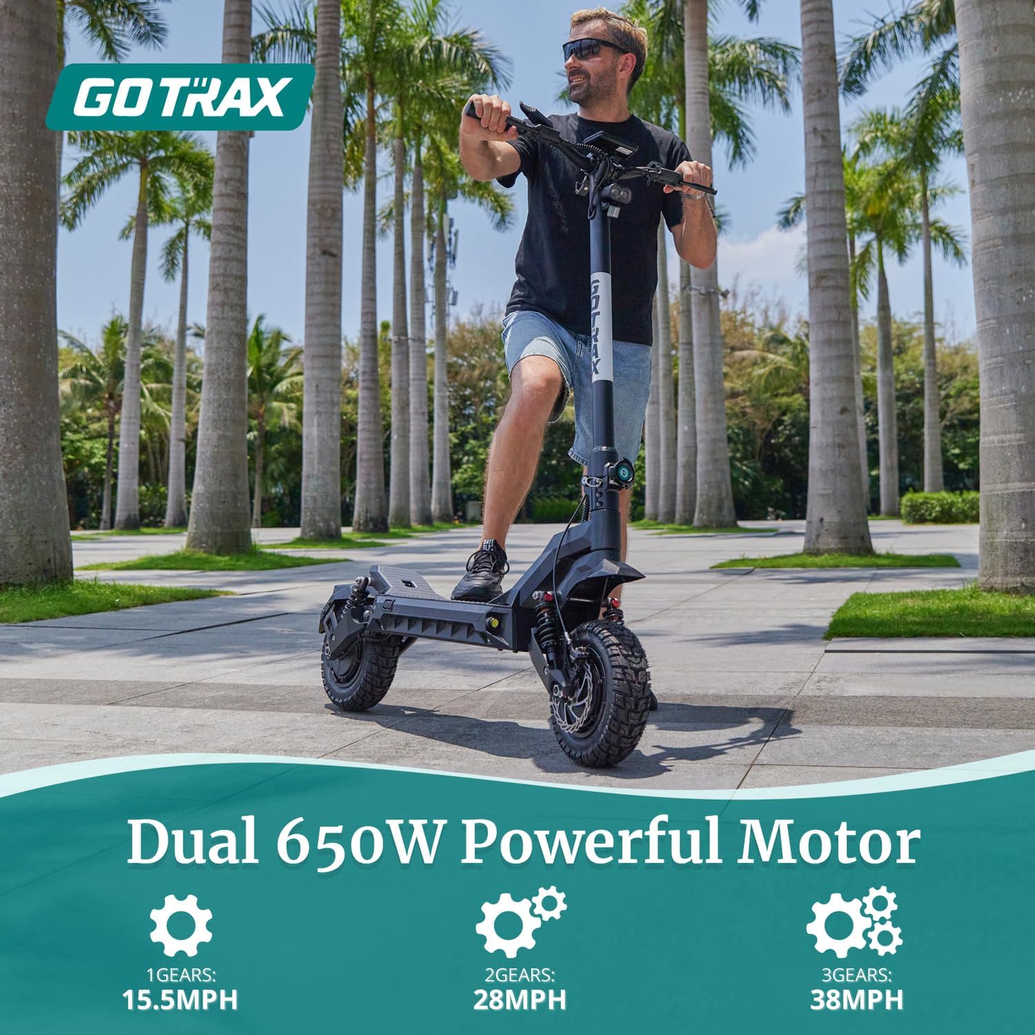 off-road electric scooter gotrax g4 odyssey dual 650W motor