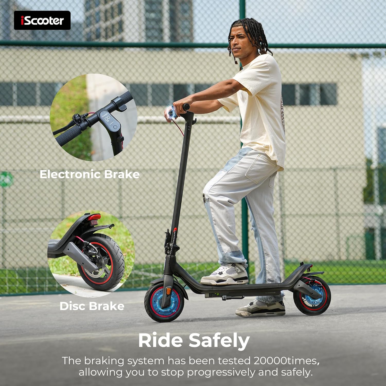 electric scooter iscooter i8l electronic brake + disc brake