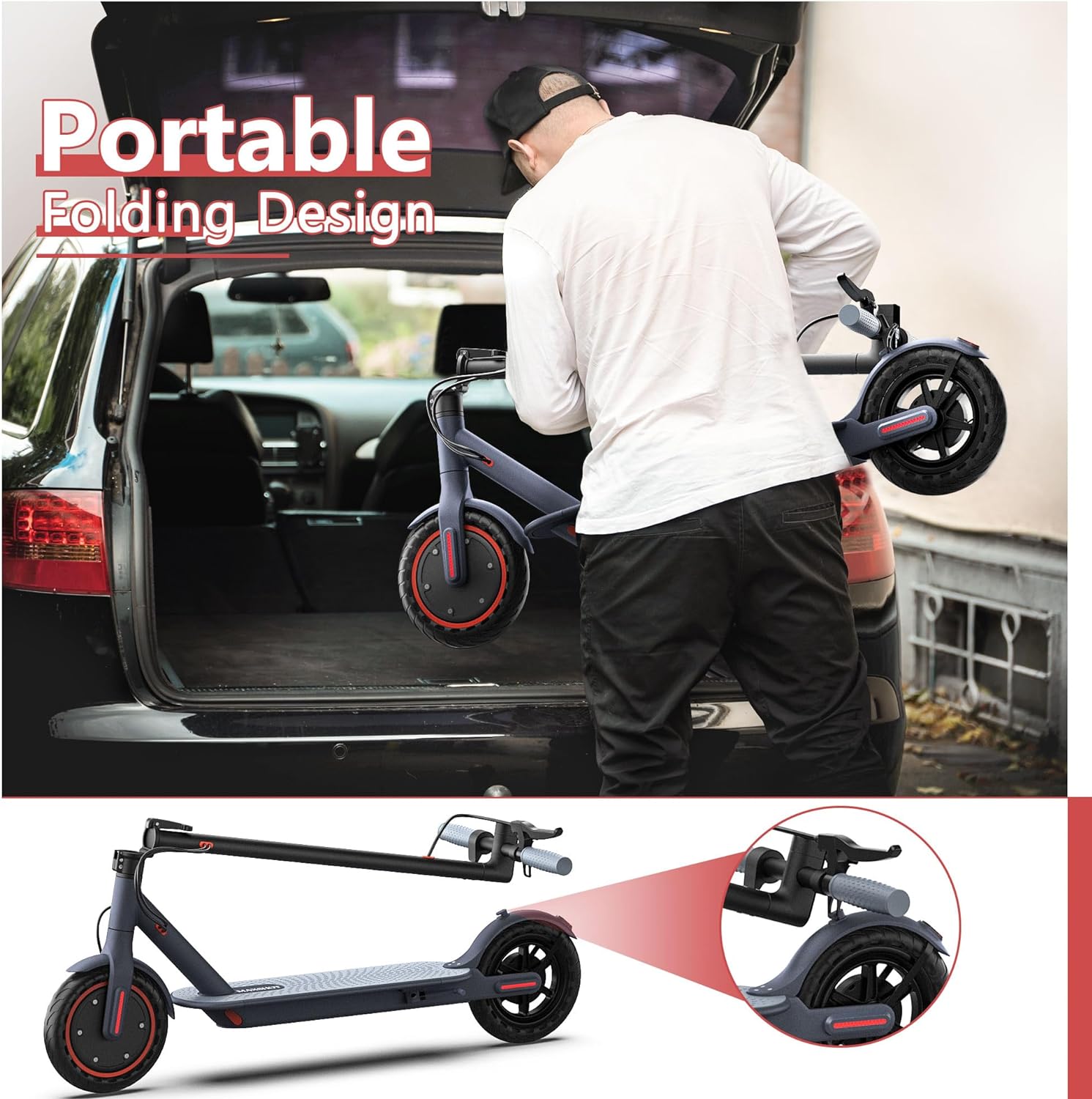 electric scooter maxshot v1 portable folding design