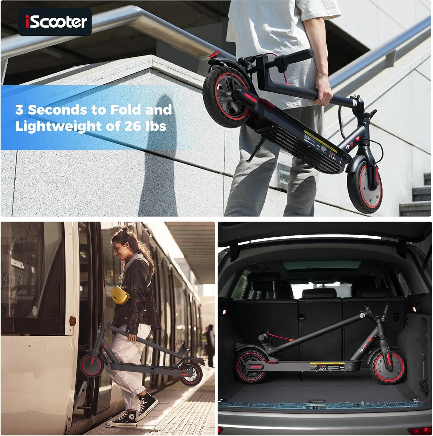 electric scooter iscooter e9 pro foldable and lightweight