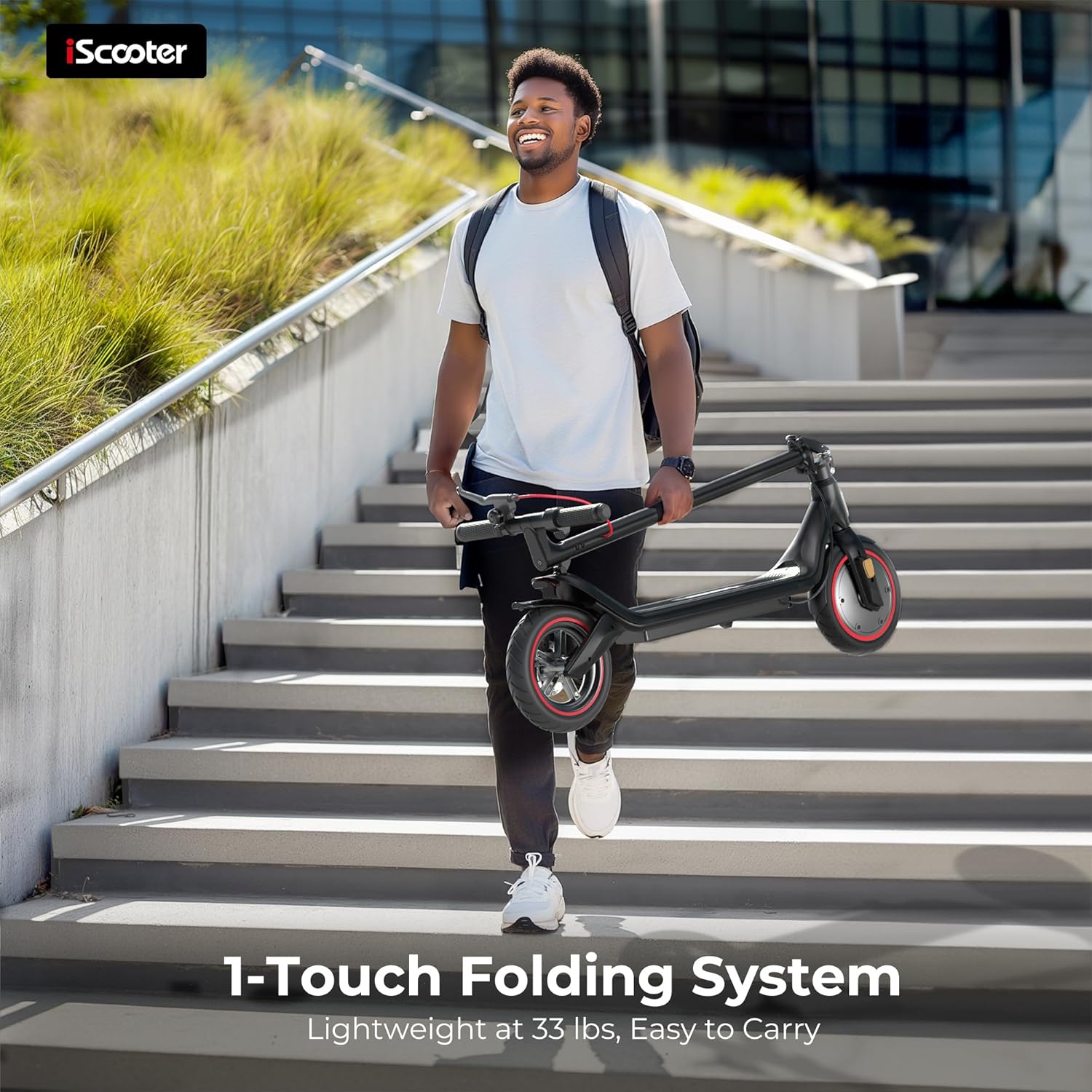 electric scooter iscooter i8l one-touch folding system