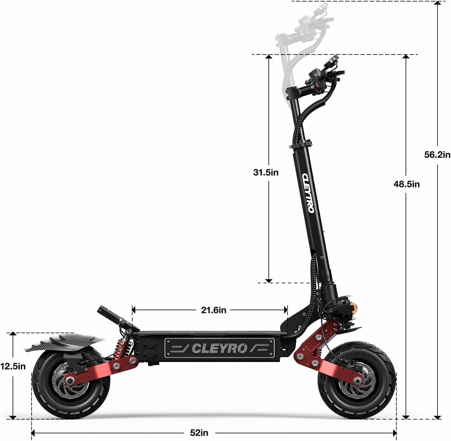 off-road electric scooter Cleytro CL8 product dimensions