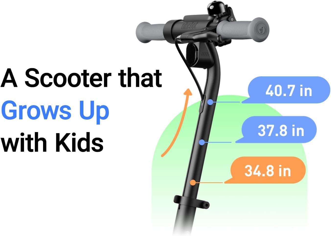 electric scooter for kids Segway Ninebot C2 Pro adjustable handlebar, grows up with kids