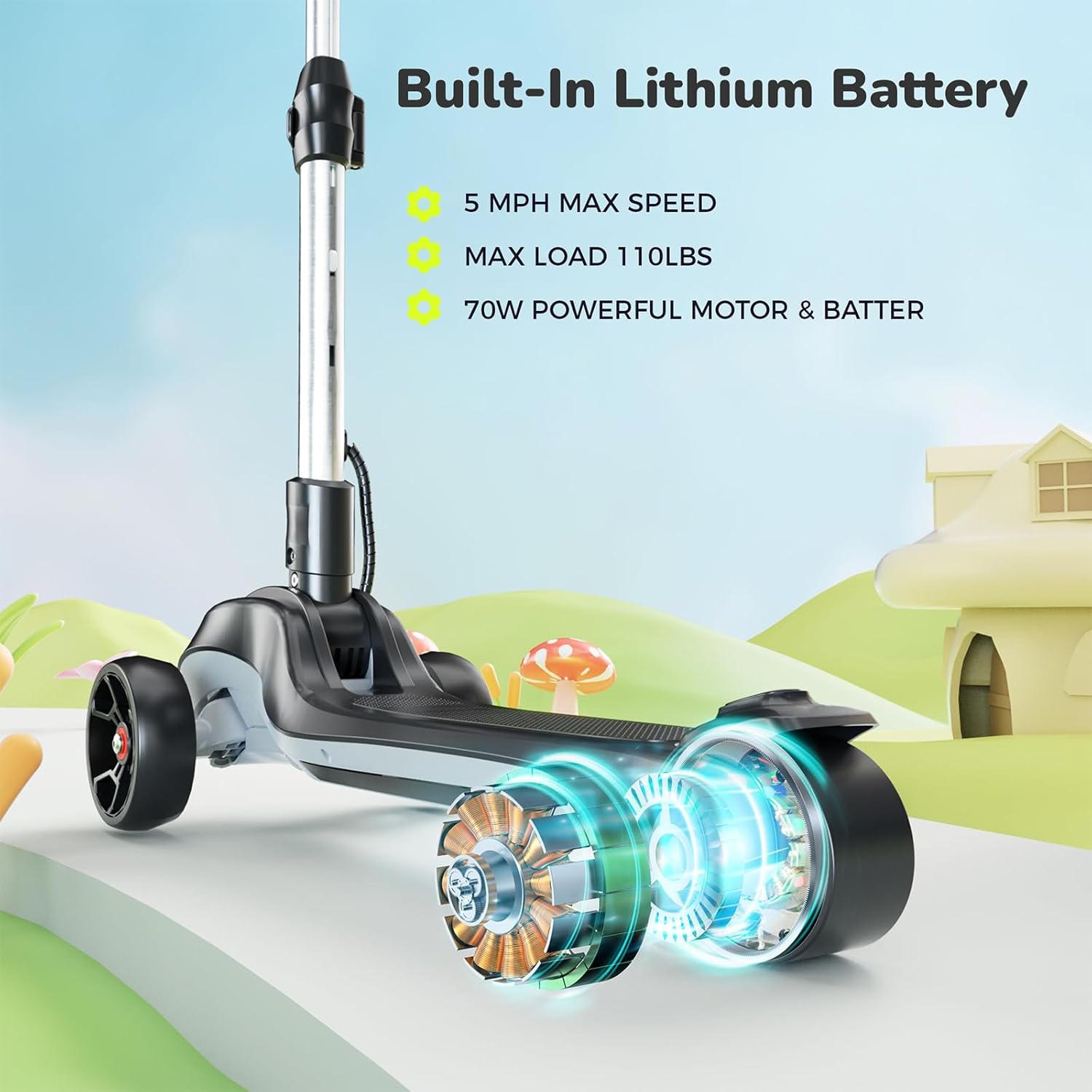 electric scooter for kids iScooter IK2 built in lithium battery