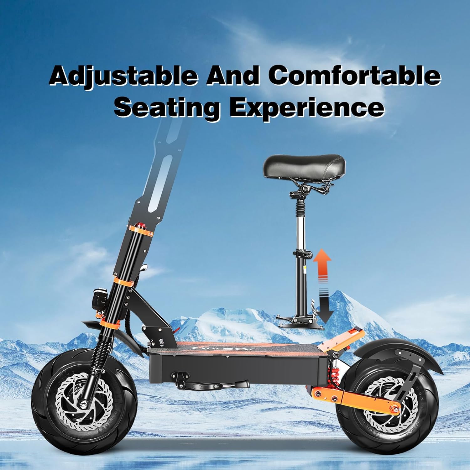 off-road electric scooter Toursor X13 Orange adjustable and comfortable seat