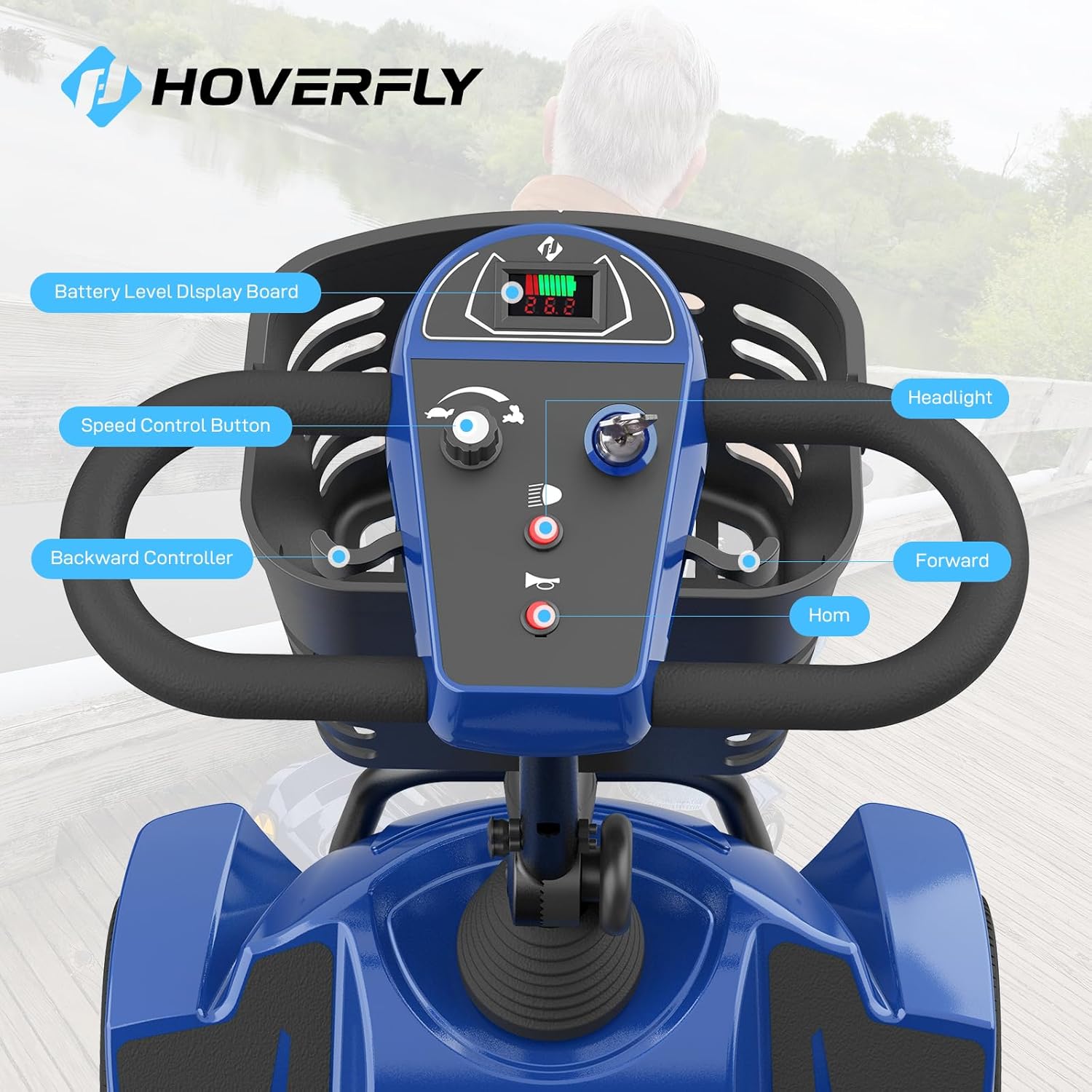 mobility scooter hoverfly T4 handlebar panel functions