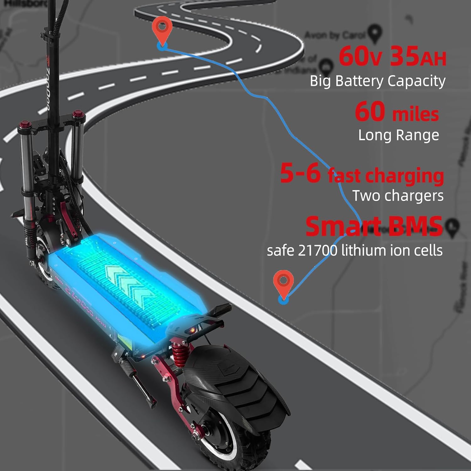 off-road electric scooter ZonDoo ZO03 core specs