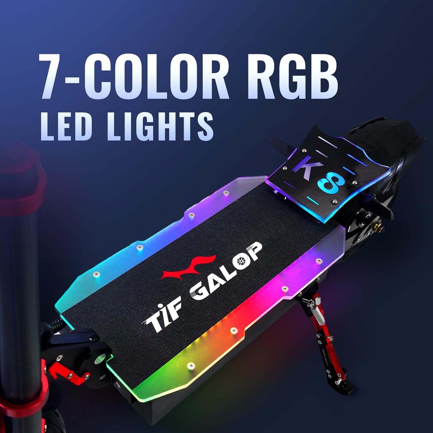 off-road electric scooter Tifgalop k8 7-color RGB LED lights