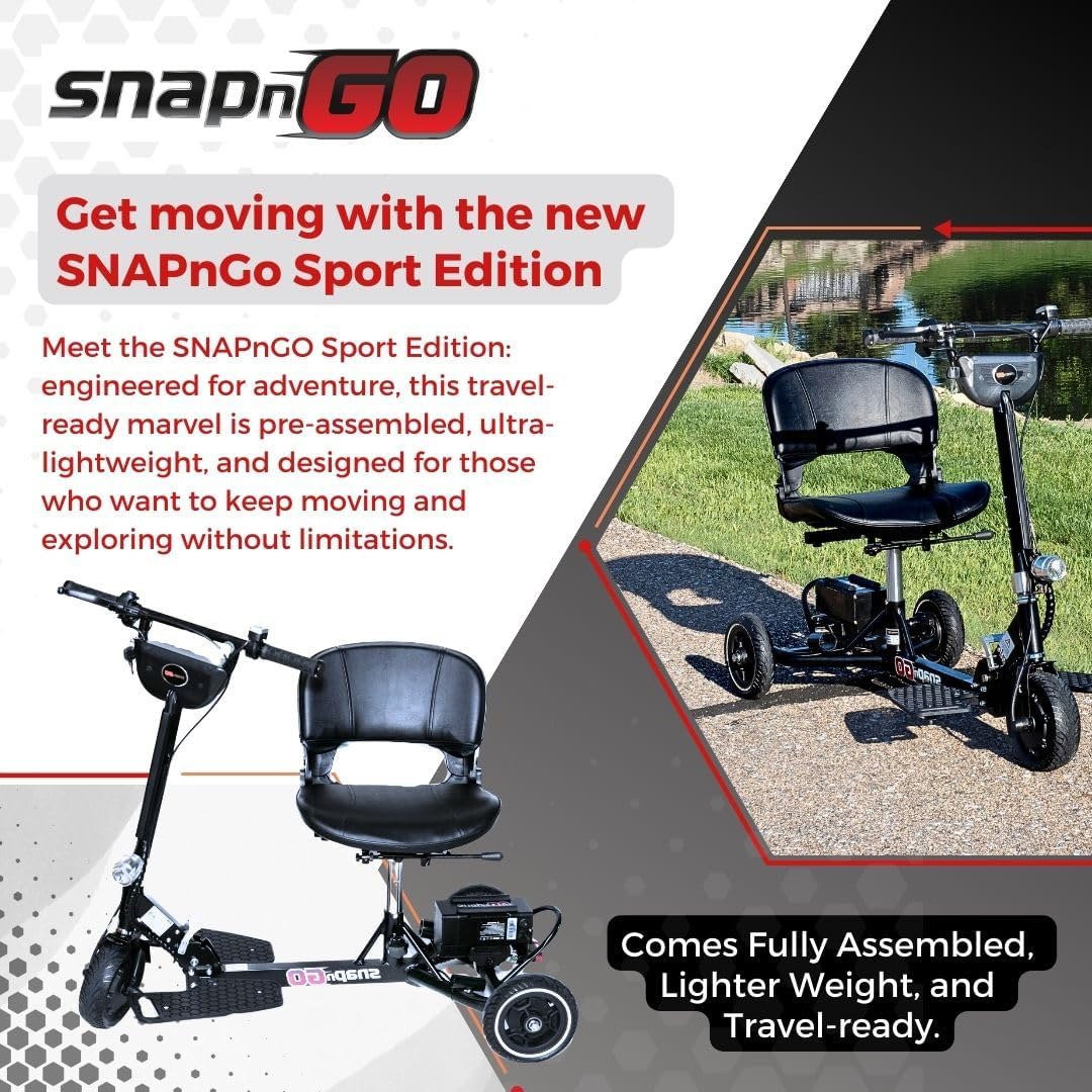 mobility scooter SNAPnGO 3 Wheel get moving with the new sport edition