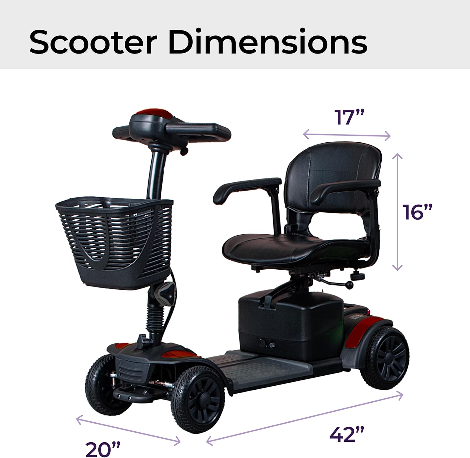 mobility scooter Drive Medical Spitfire Pro product dimensions