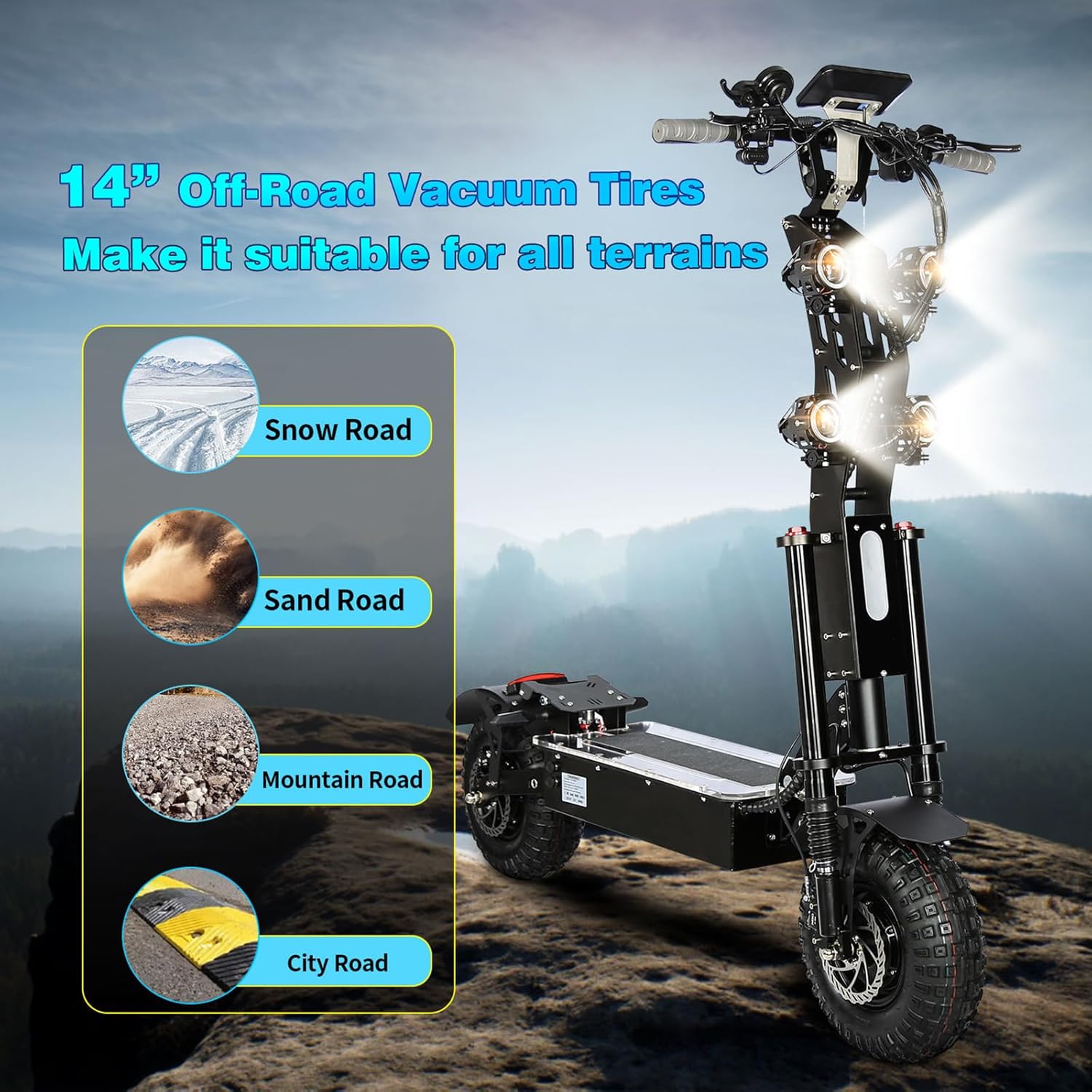 off-road electric scooter Toursor P4 14-inch off-road vacuum tires