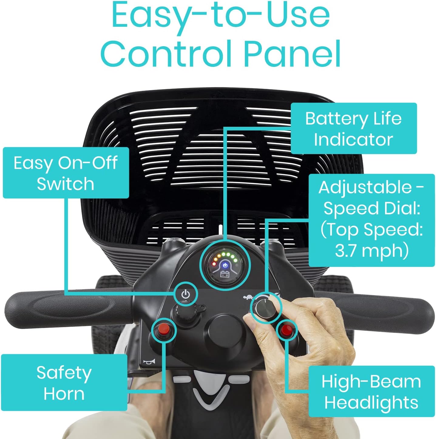 mobility scooter VIVE 4 easy to use control panel